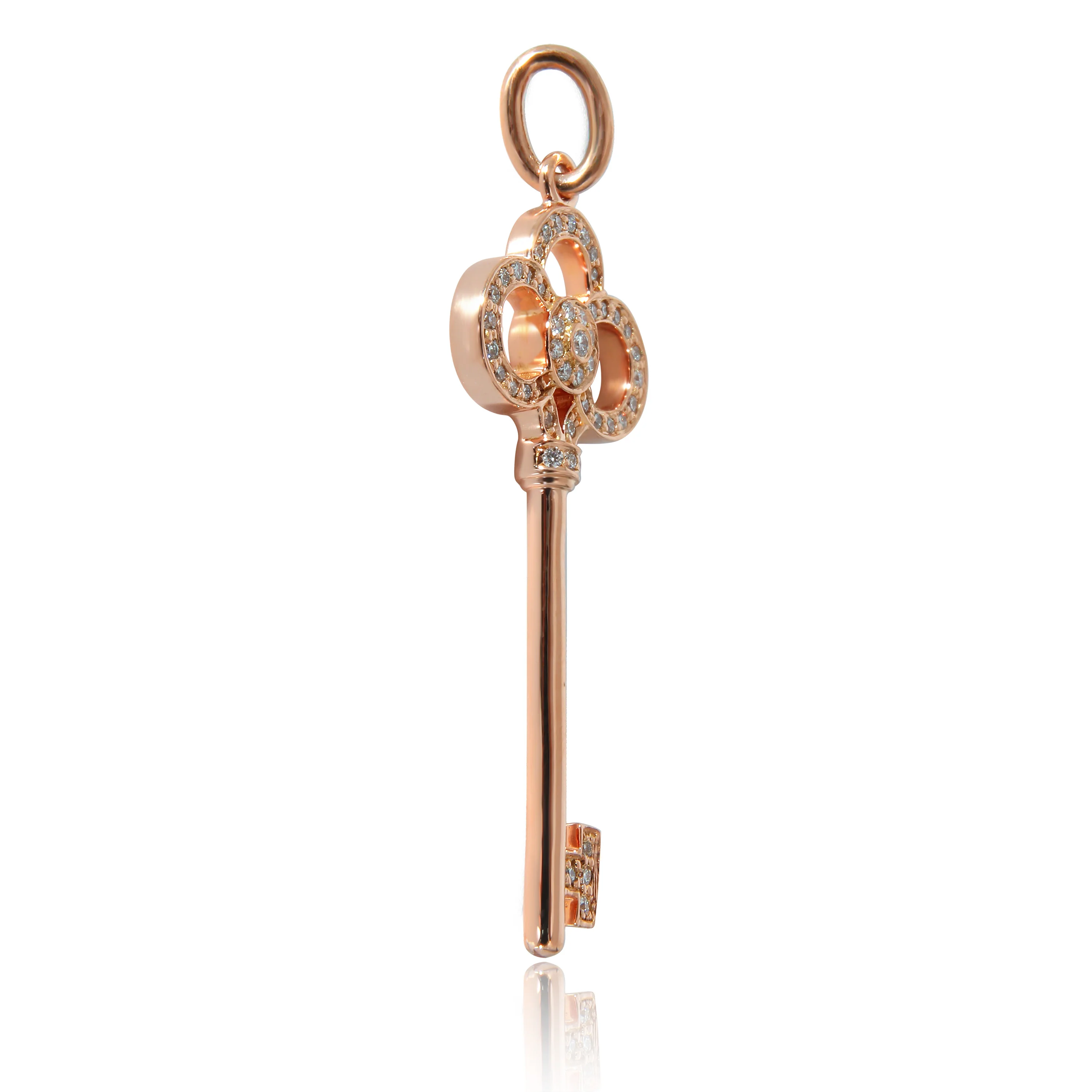 Key Pendant in 18K Rose Gold 0.11 CTW - Image 2