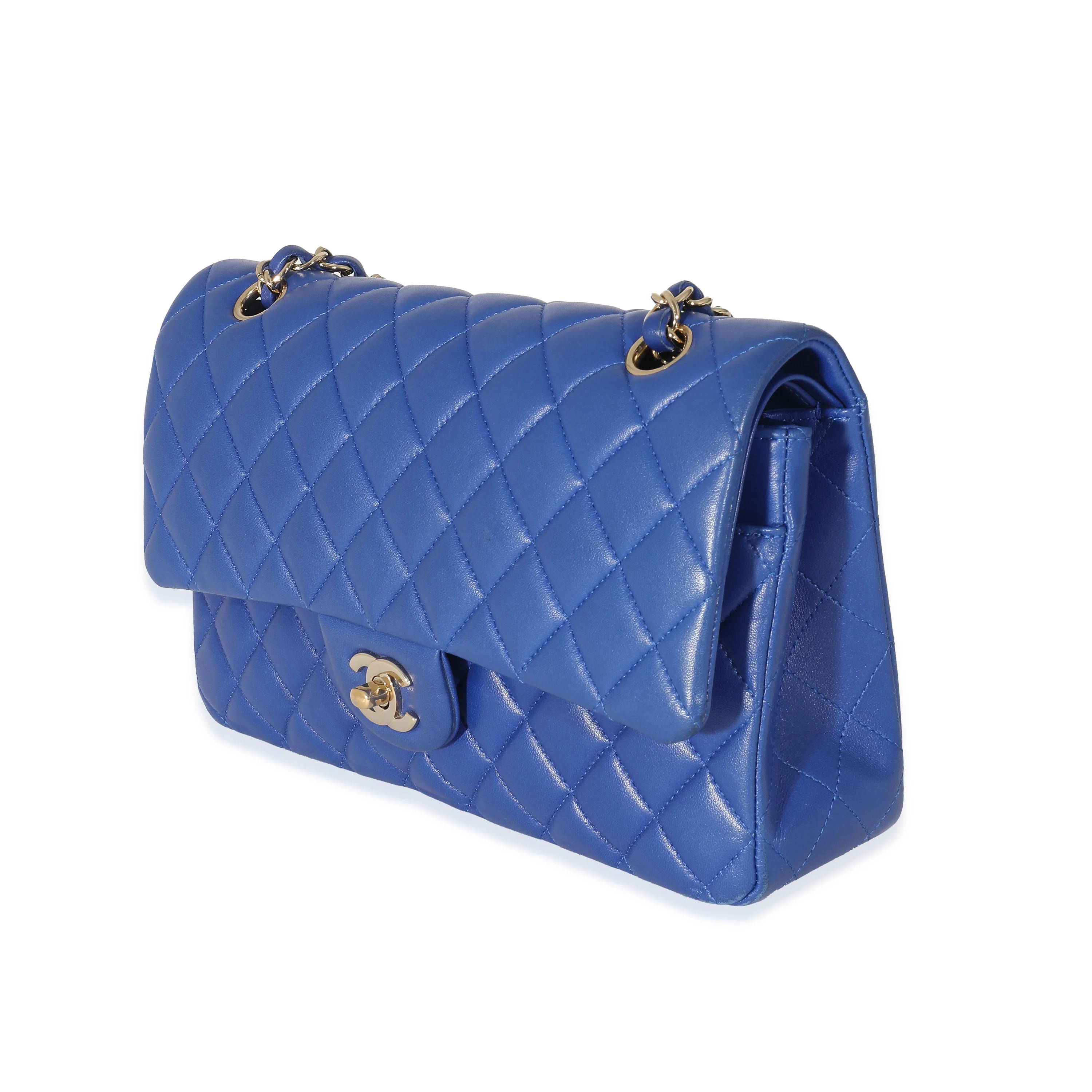 Chanel Royal Blue Lambskin Medium Classic Flap Bag - Image 2