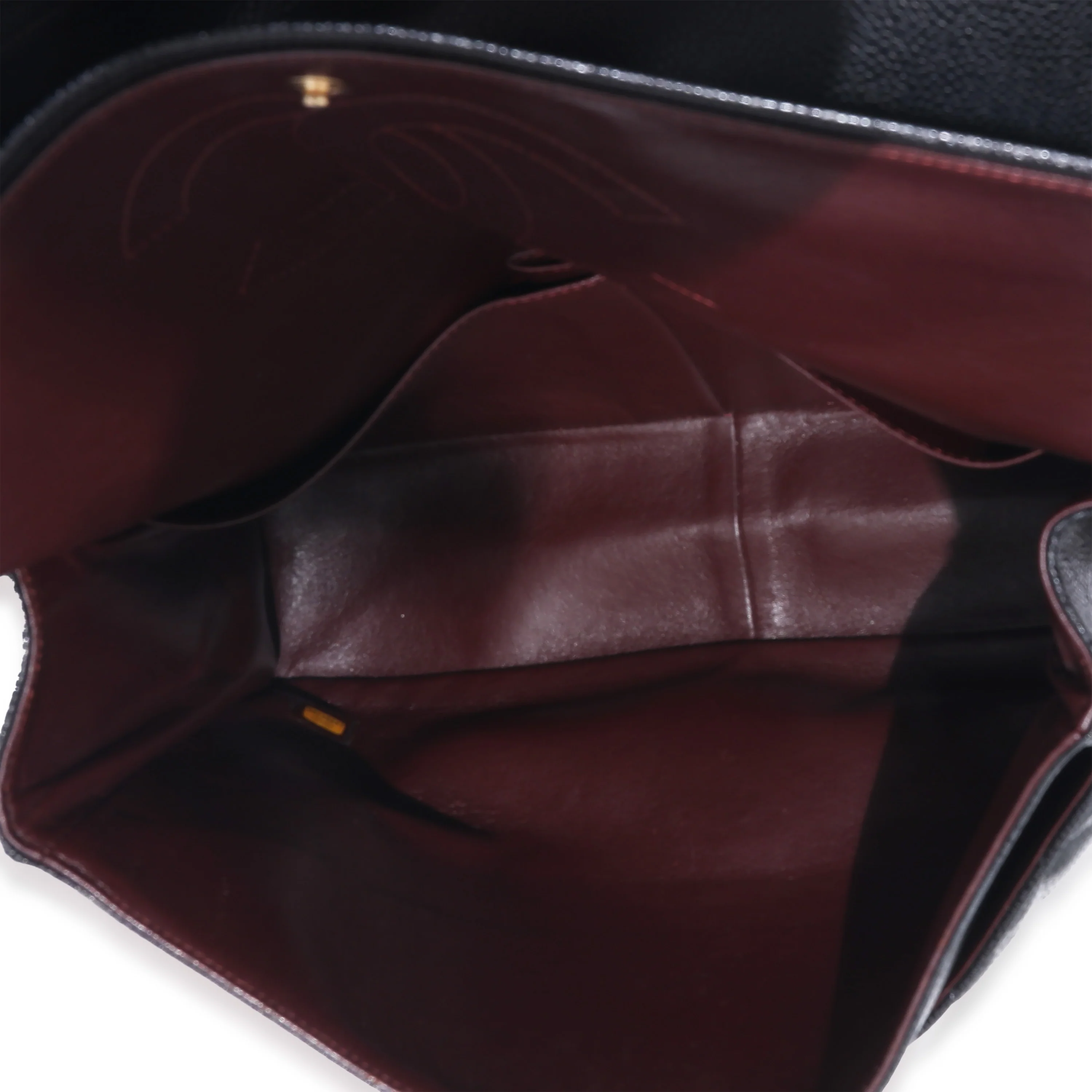 Black Caviar Maxi Double Flap Handbag - Image 8