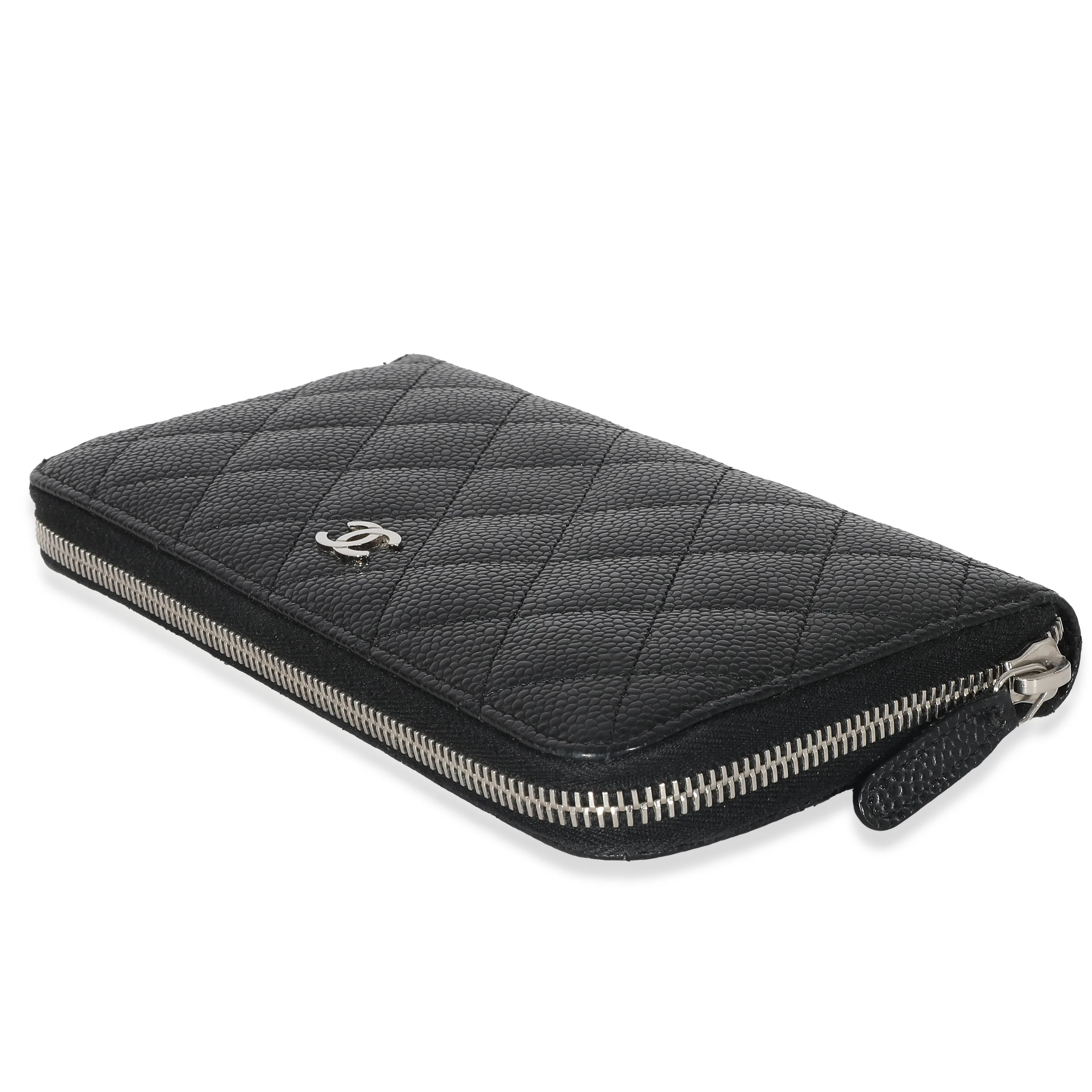 Chanel Black Quilted Caviar Classic Long Zipped Wallet - Image 7