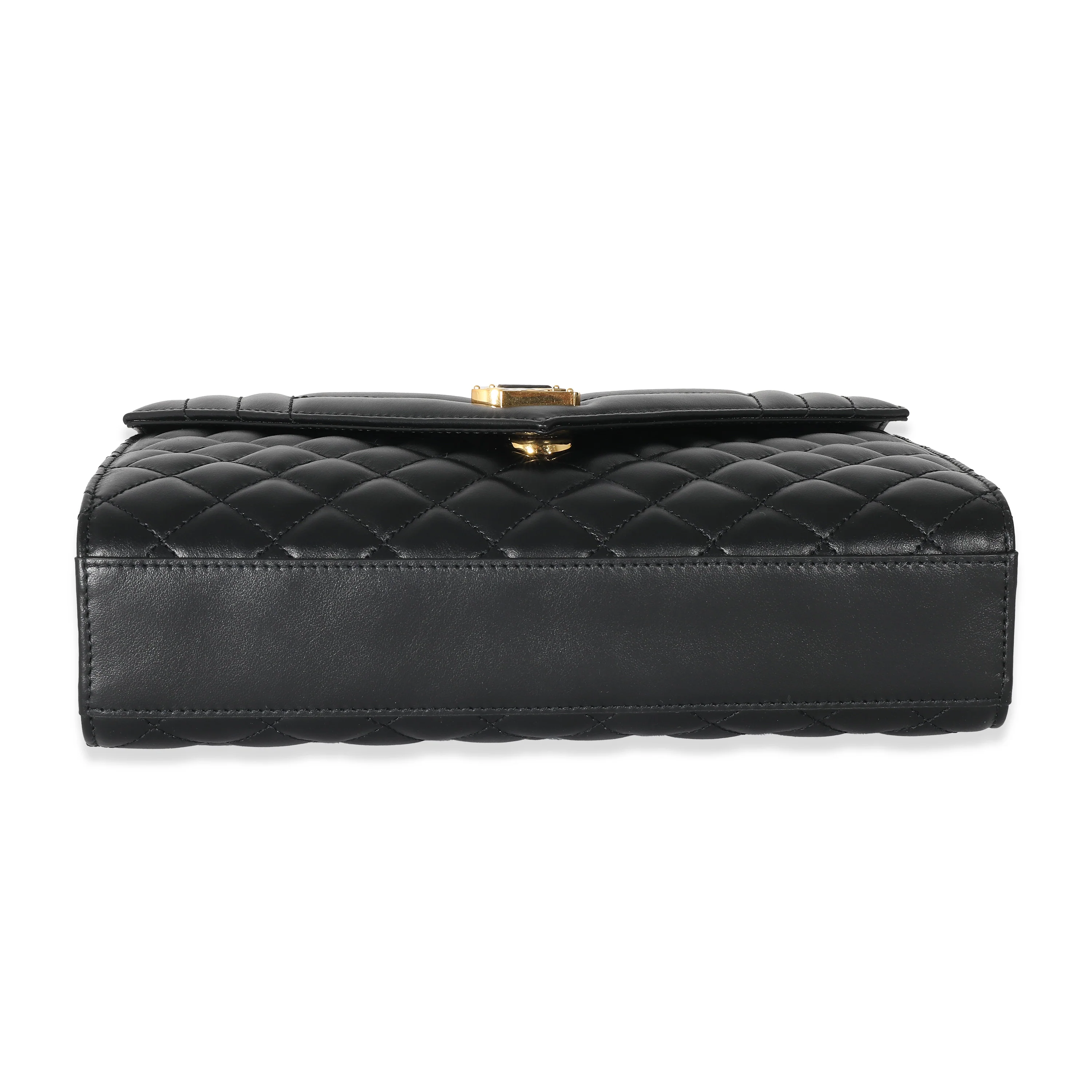 Saint Laurent Black Matelasse Triquilt Medium Monogram Envelope Chain Bag - Image 5