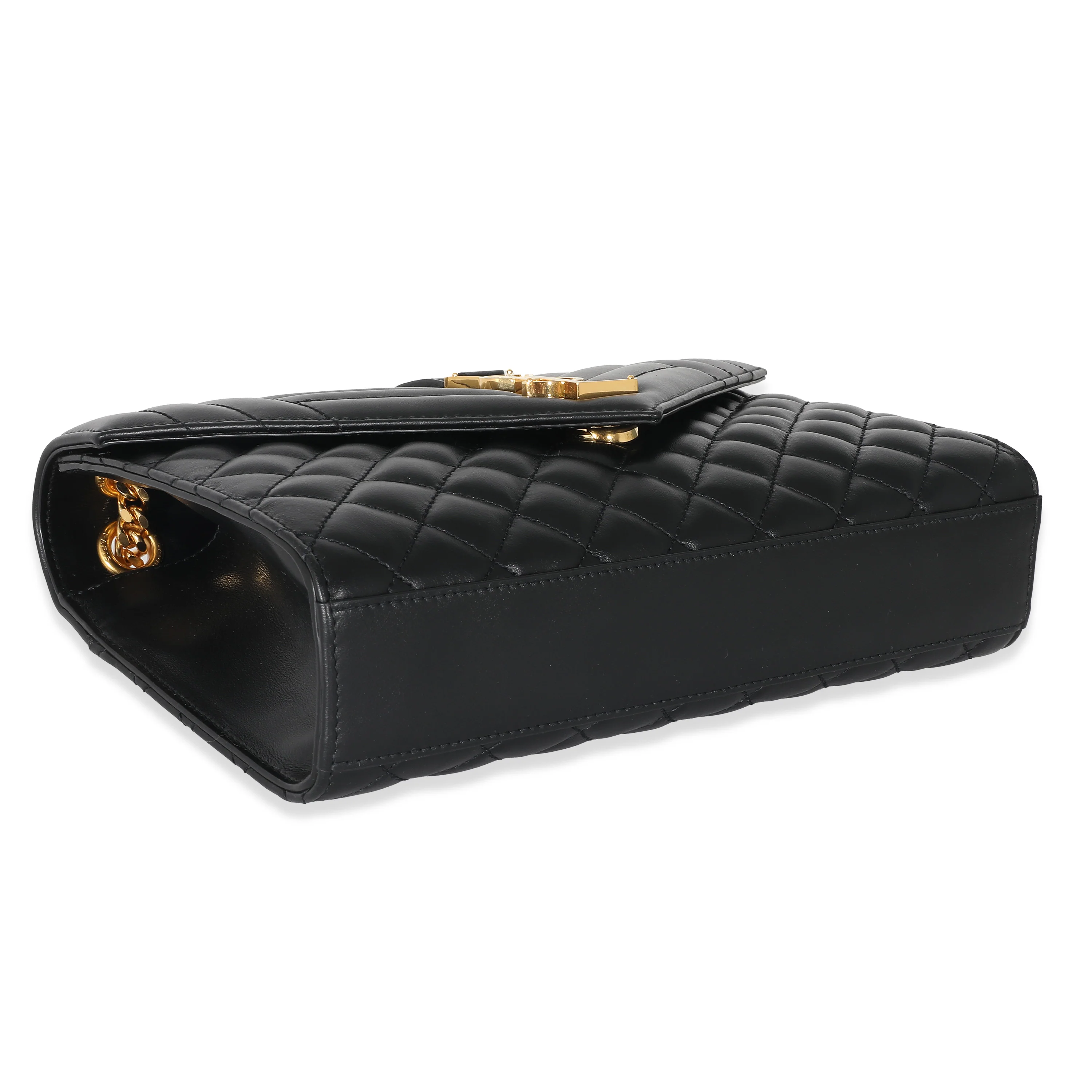 Saint Laurent Black Matelasse Triquilt Medium Monogram Envelope Chain Bag - Image 6