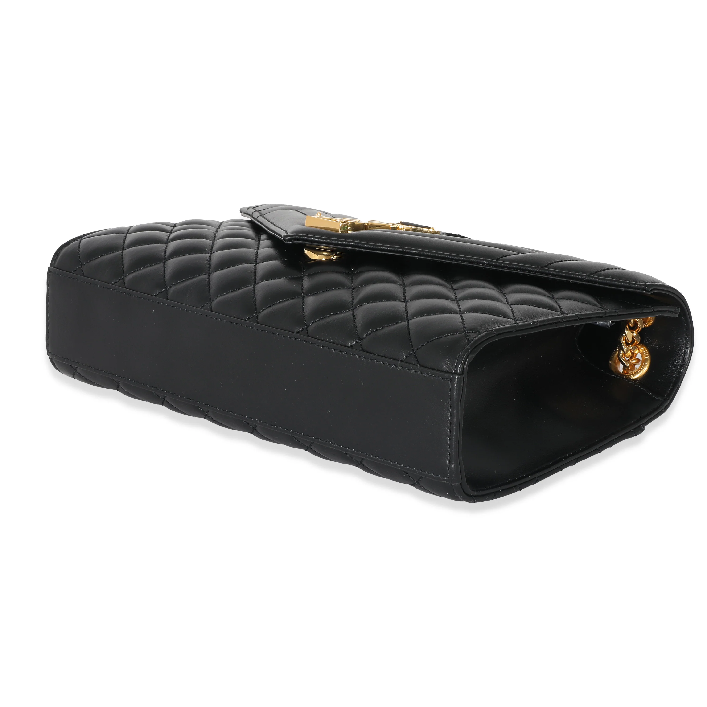 Saint Laurent Black Matelasse Triquilt Medium Monogram Envelope Chain Bag - Image 7