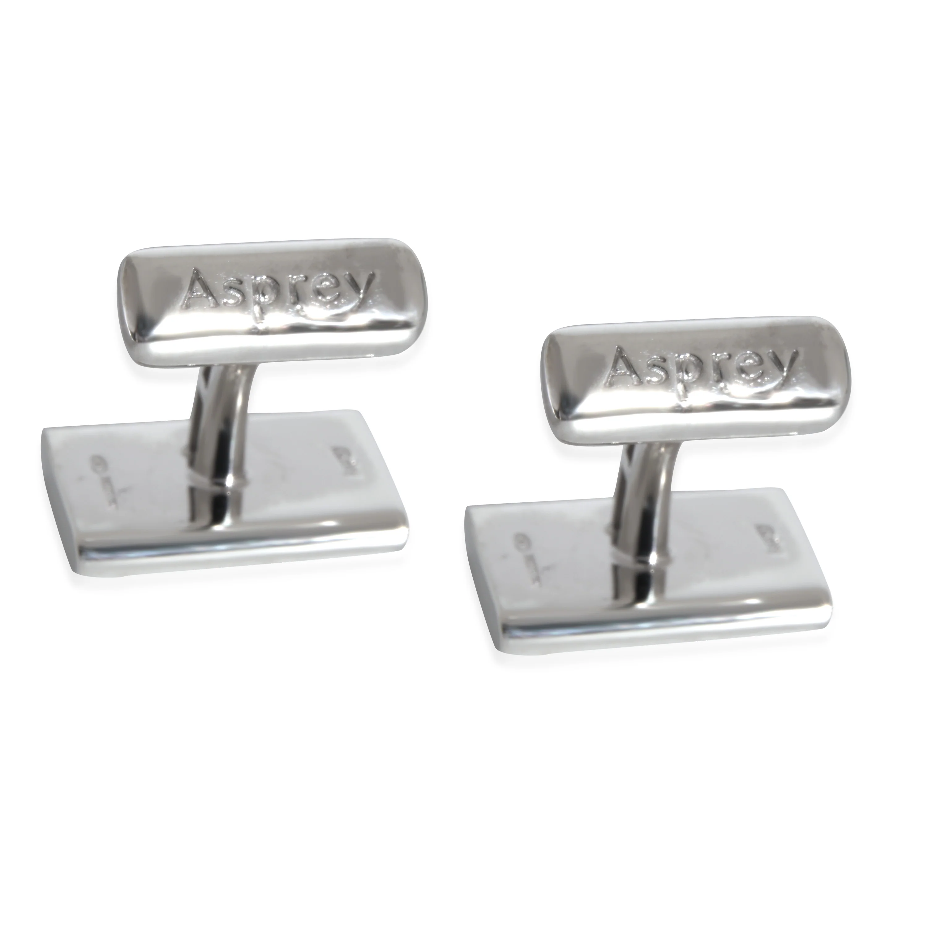 Asprey Rectangular Cufflinks in Sterling Silver - Image 3