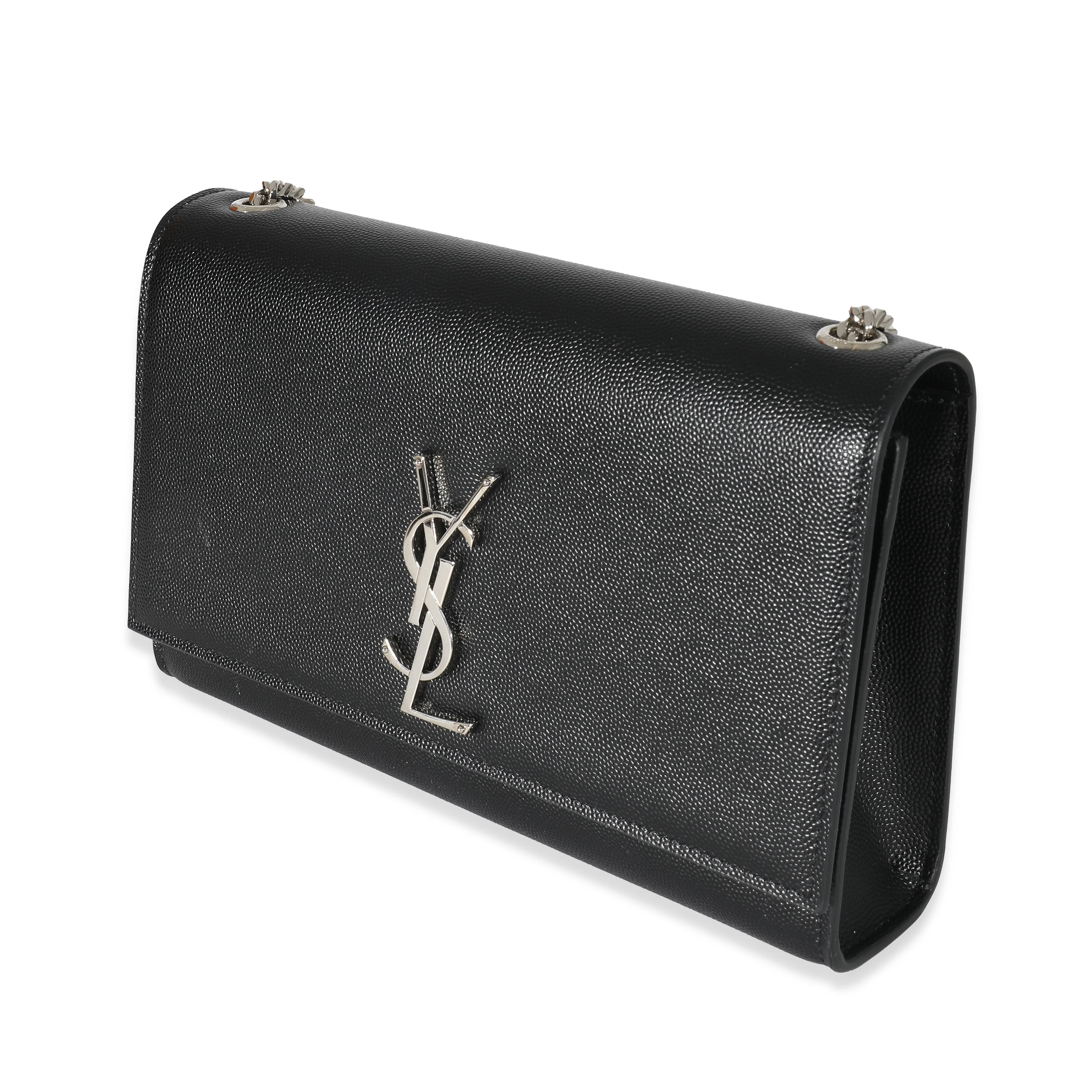 Saint Laurent Black Grain De Poudre Medium Kate Chain Bag - Image 2