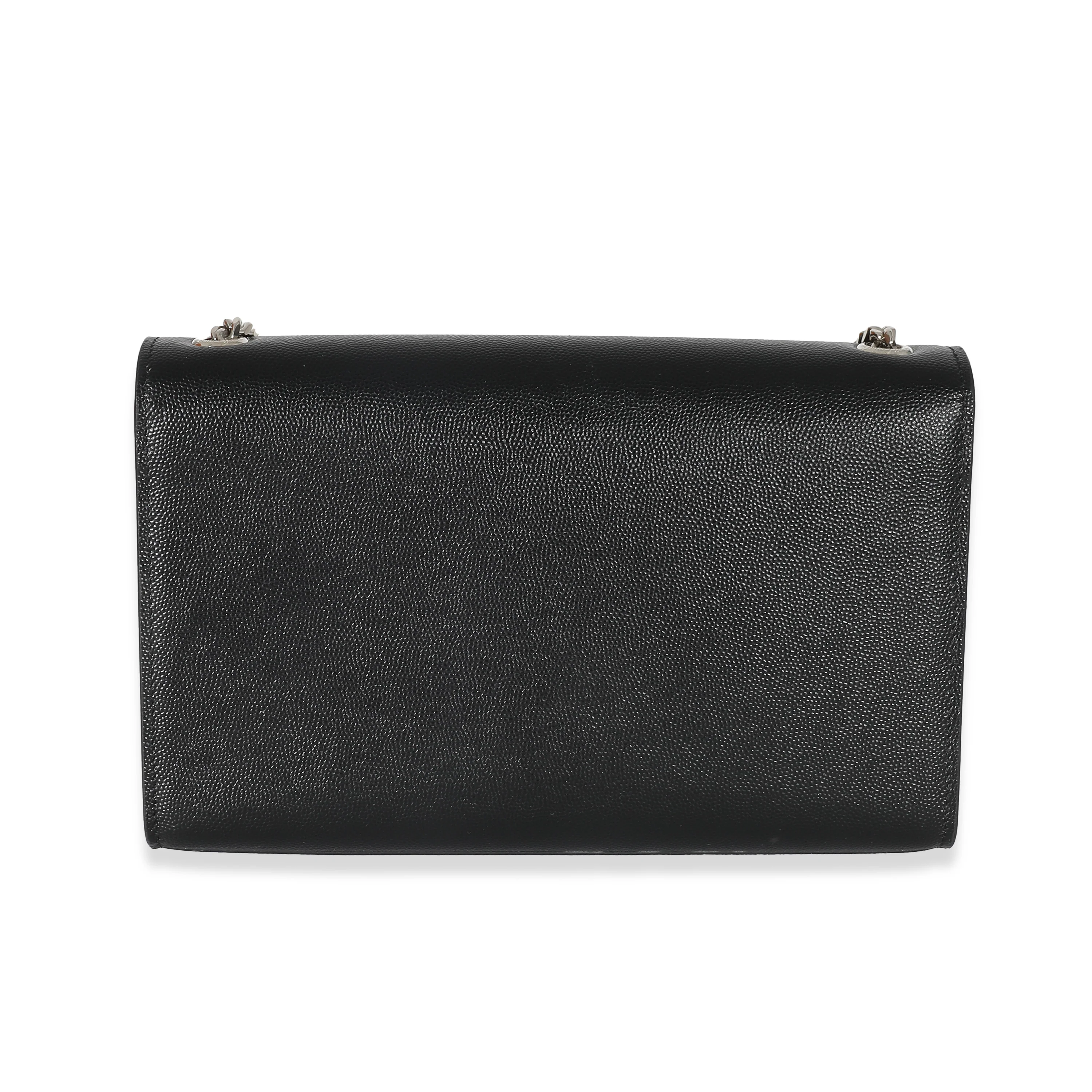 Saint Laurent Black Grain De Poudre Medium Kate Chain Bag - Image 3