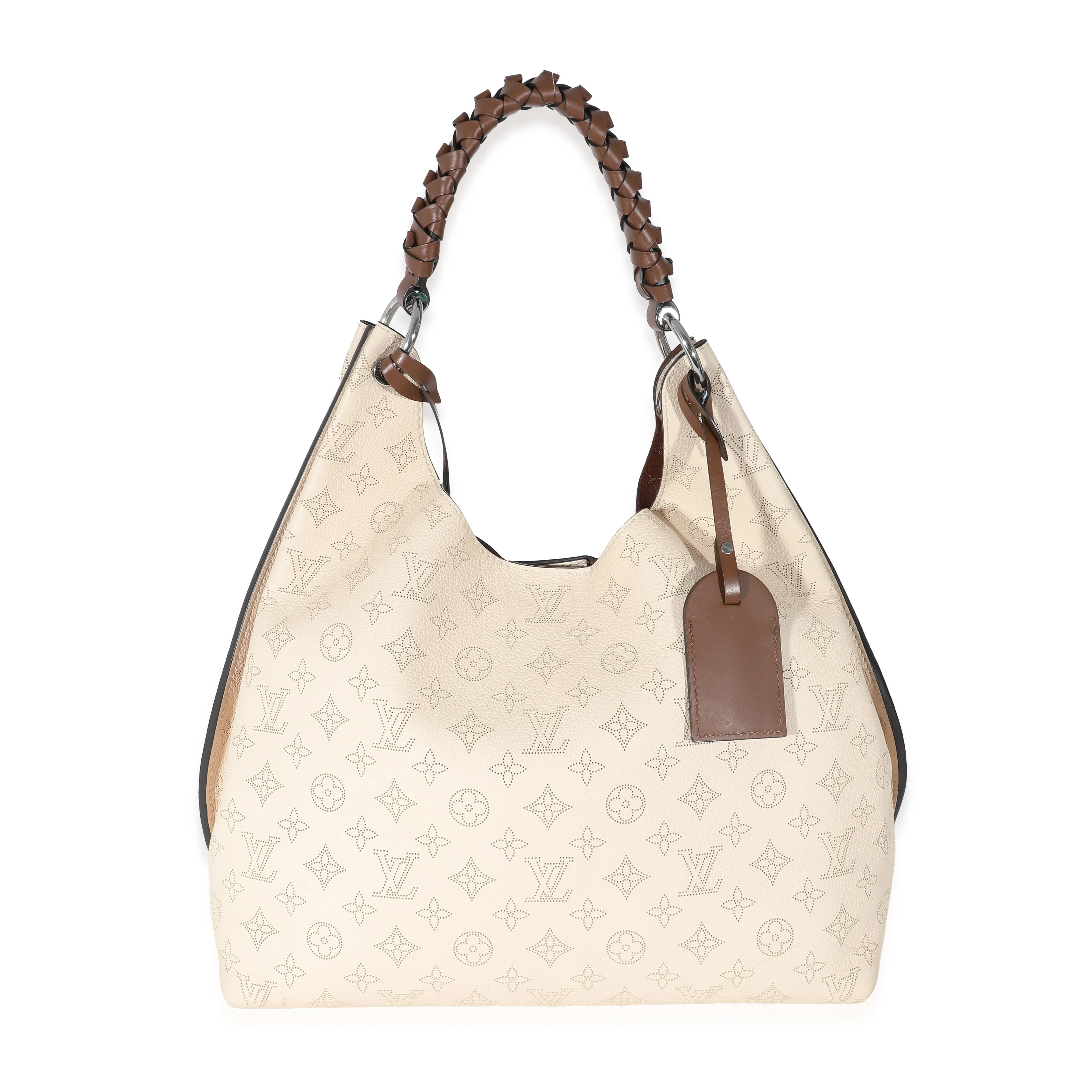 Louis Vuitton Cream Mahina Carmel Hobo - Image 3