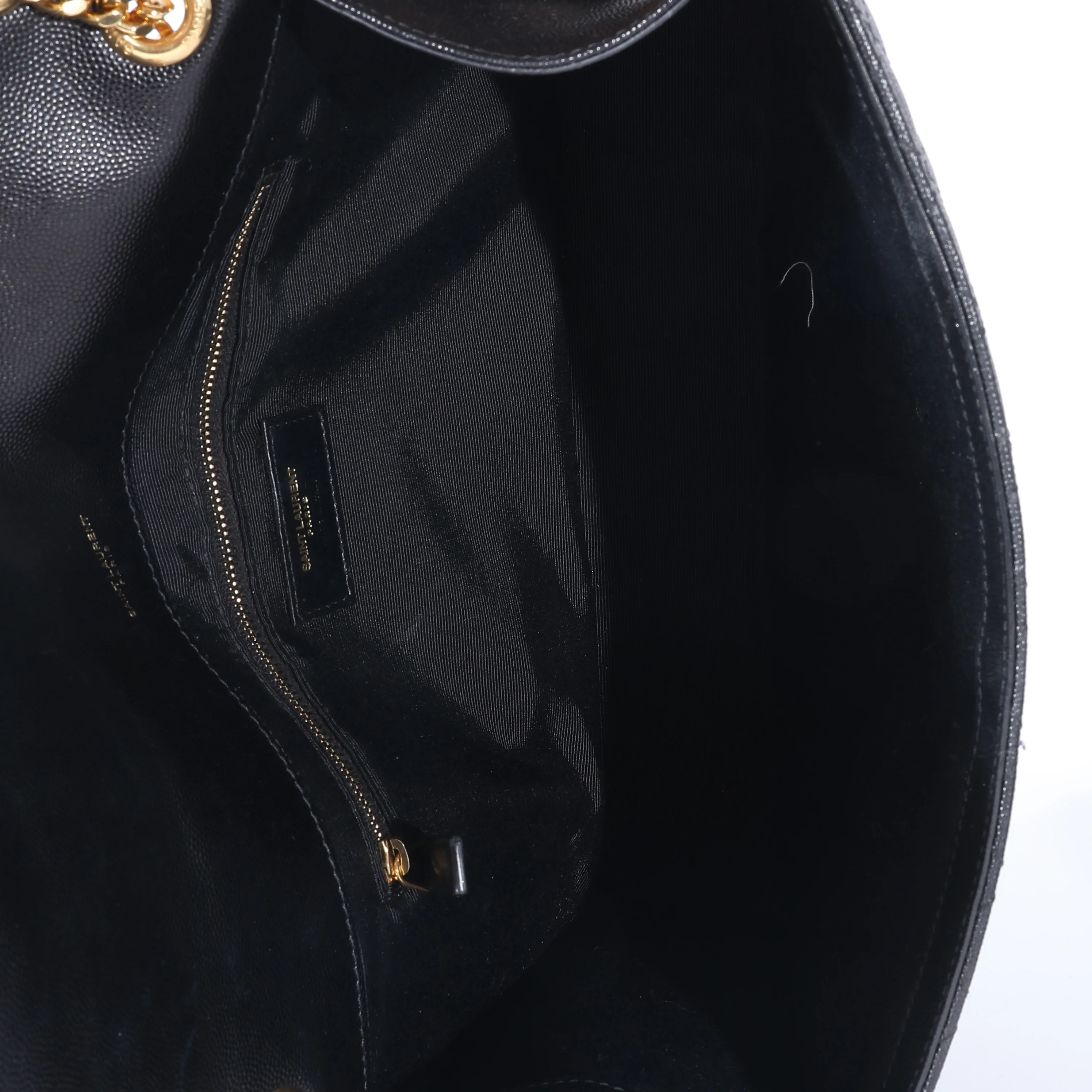 Saint Laurent Black Grain De Poudre Mix Matelassé Large Envelope Flap Bag - Image 8