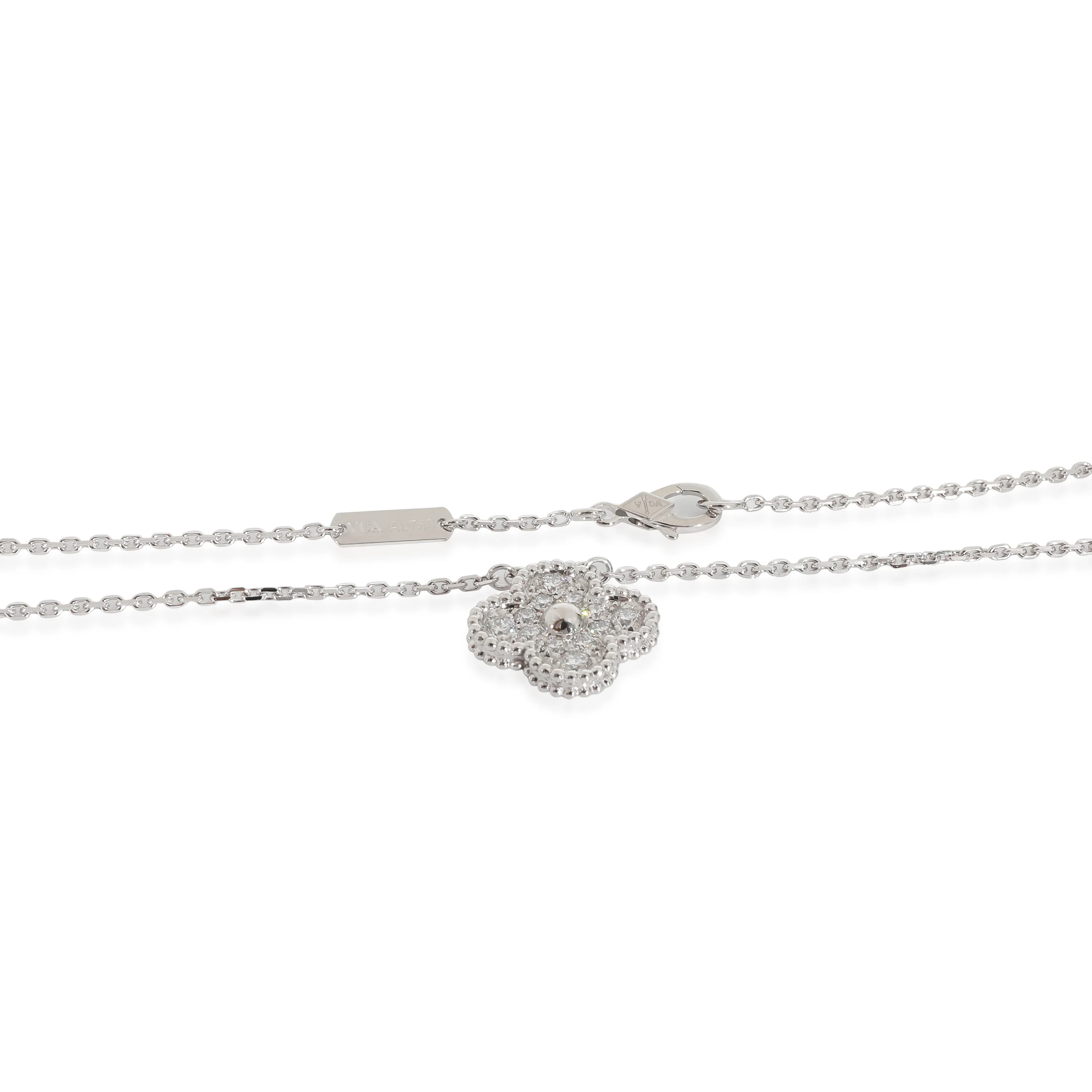 Van Cleef & Arpels Alhambra Vintage Necklace in 18k White Gold 0.48 CTW - Image 3