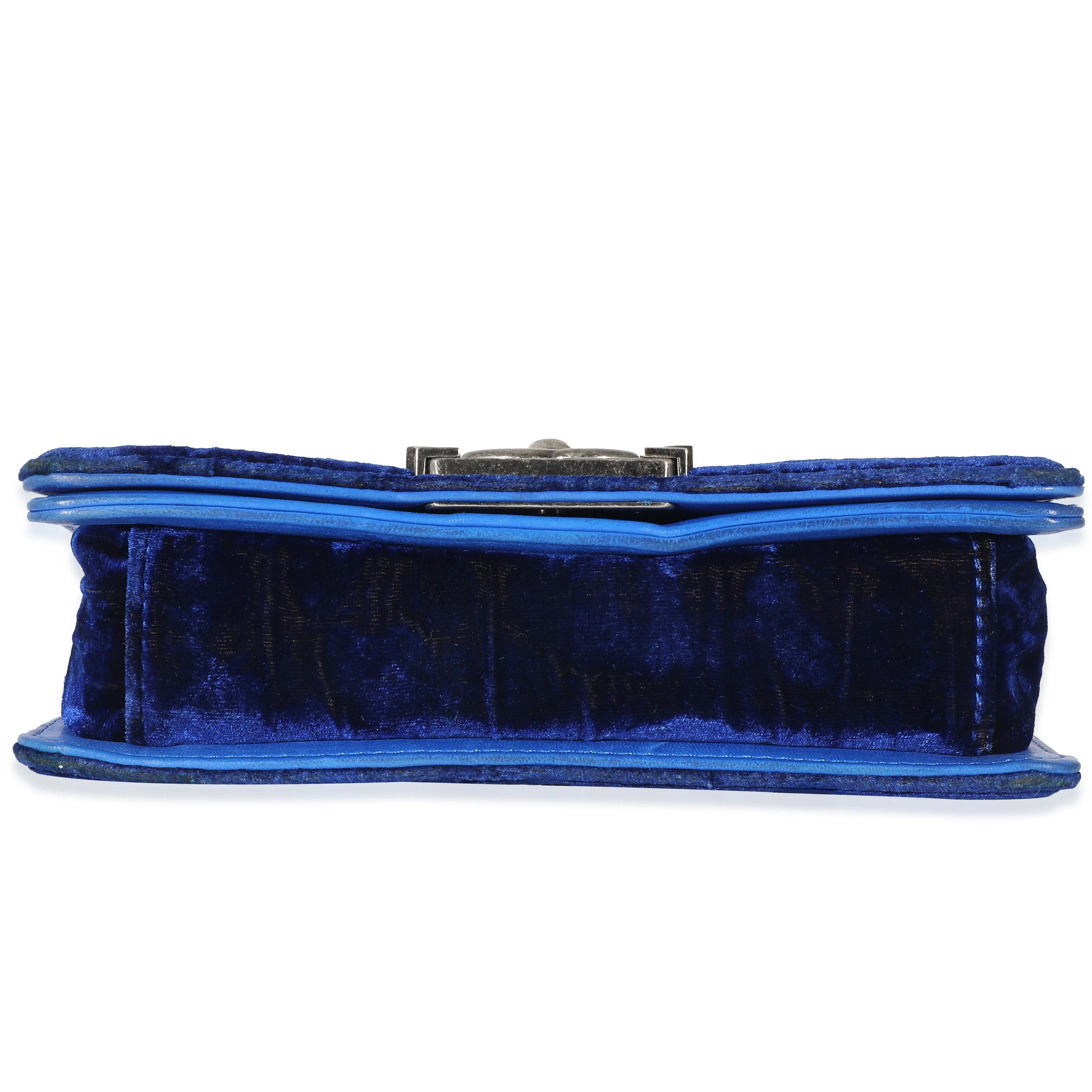 Chanel Royal Blue Velvet Small Boy Bag - Image 5