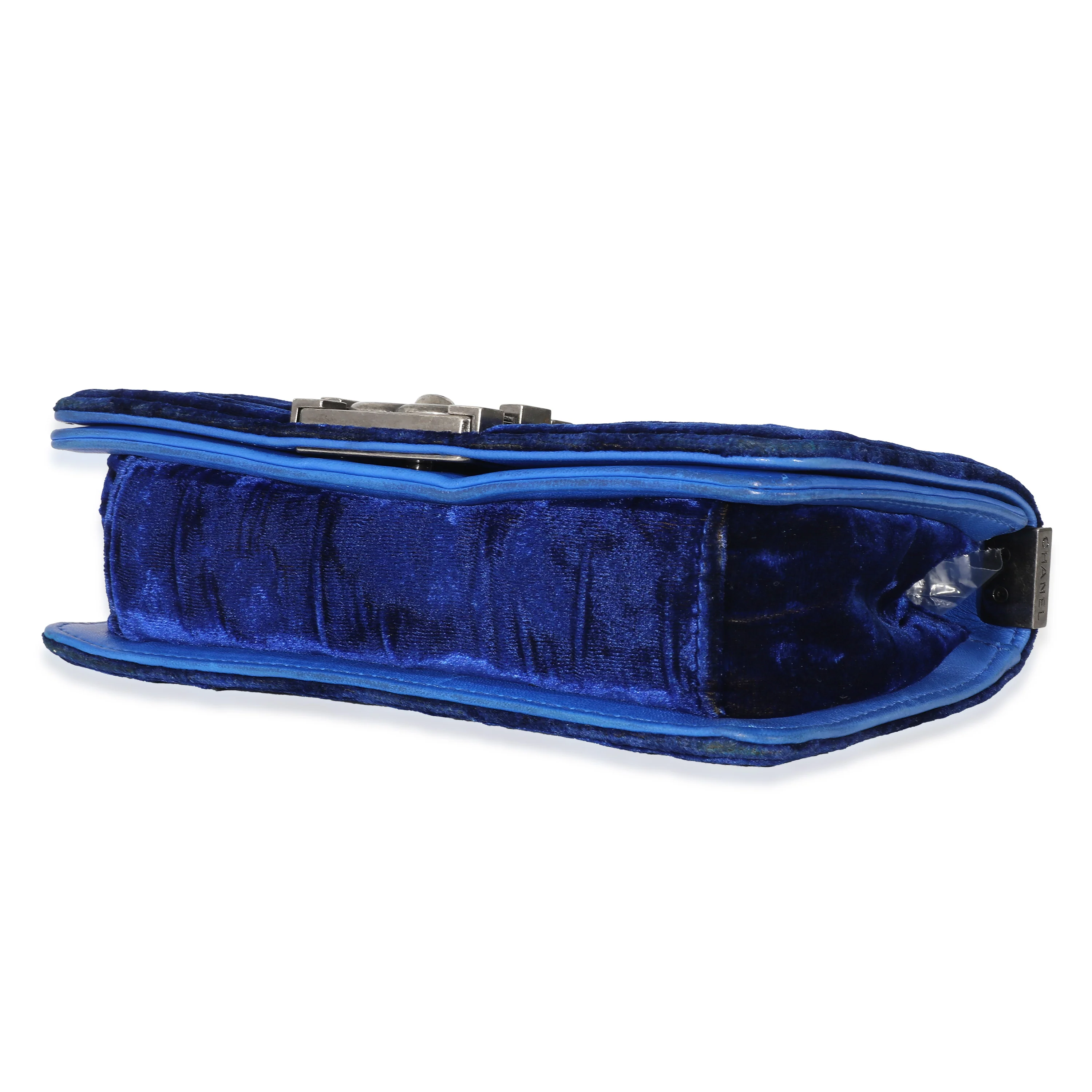 Chanel Royal Blue Velvet Small Boy Bag - Image 7