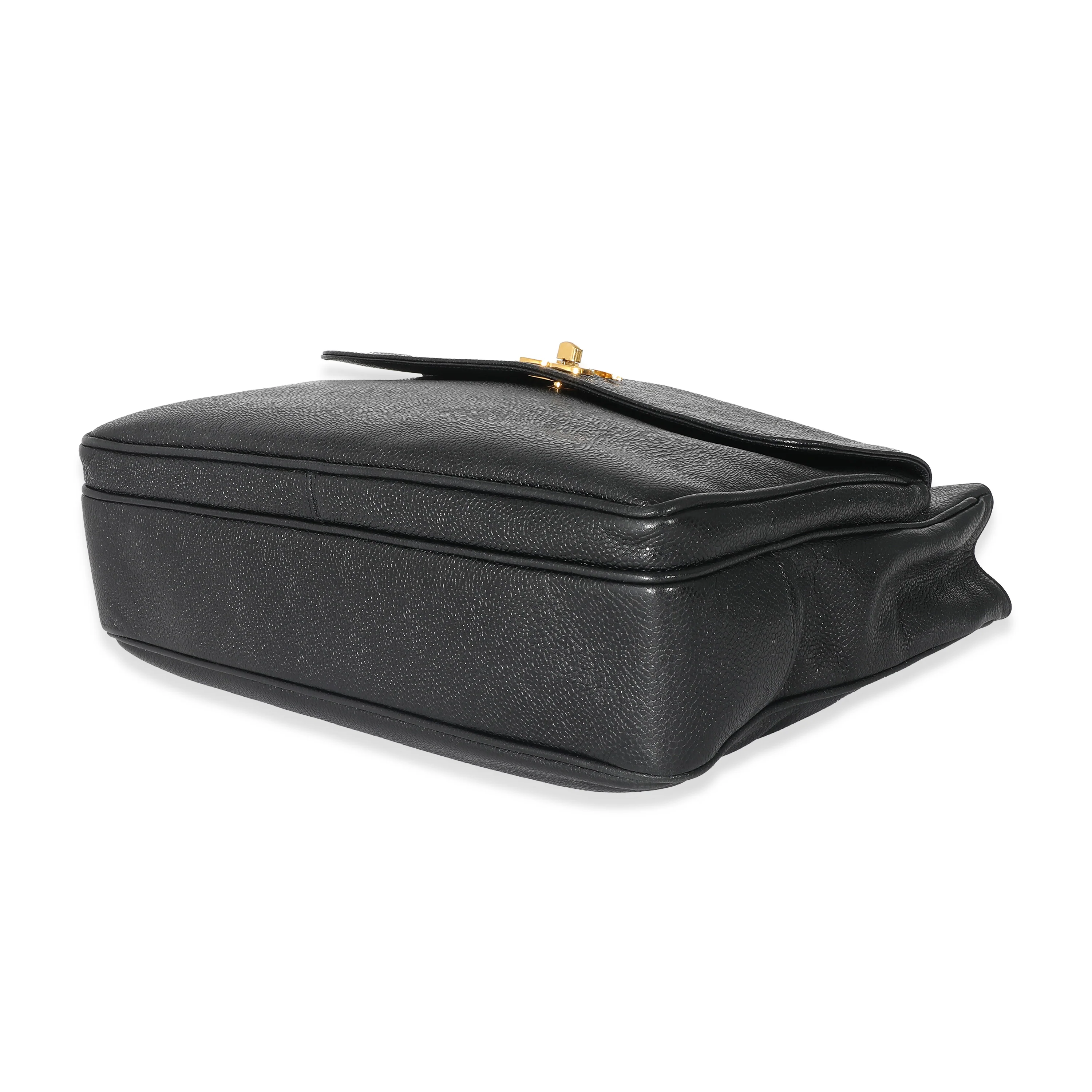Chanel Vintage 24k Black Caviar Dual CC Shopper Tote - Image 7