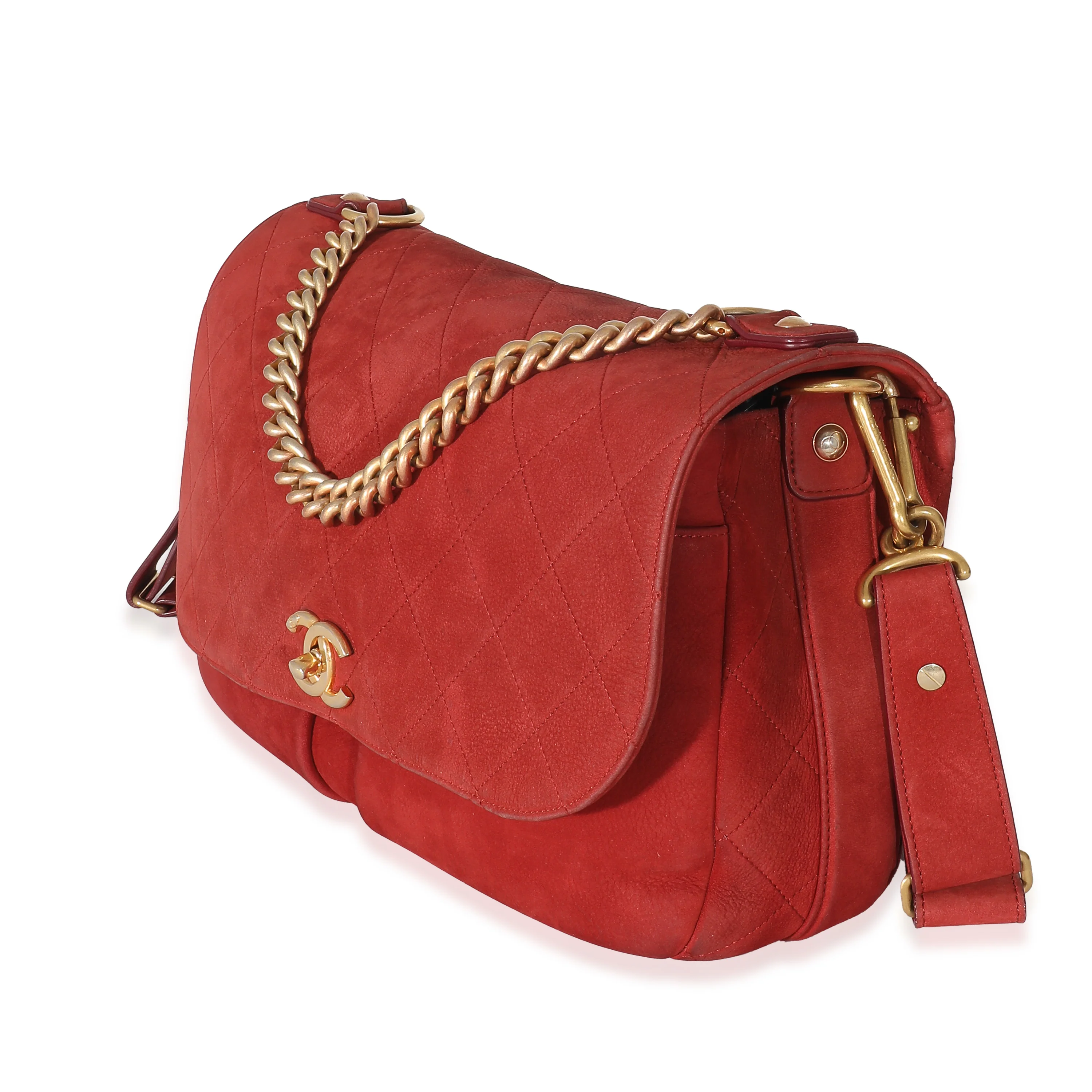 Red Suede Paris In Rome Messenger Bag - Image 2