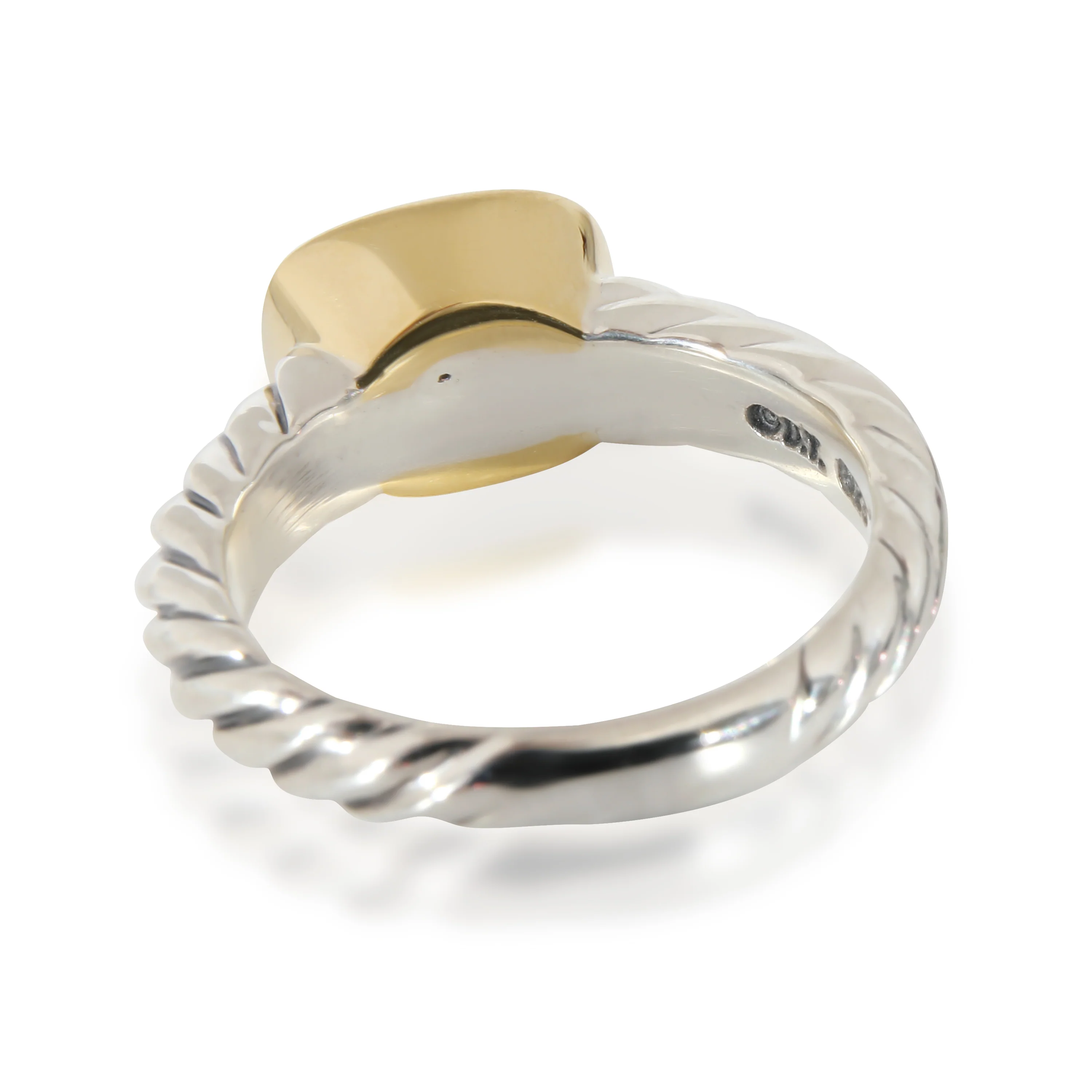 David Yurman Blue Topaz Ring in Yellow Gold/Sterling Silver - Image 3