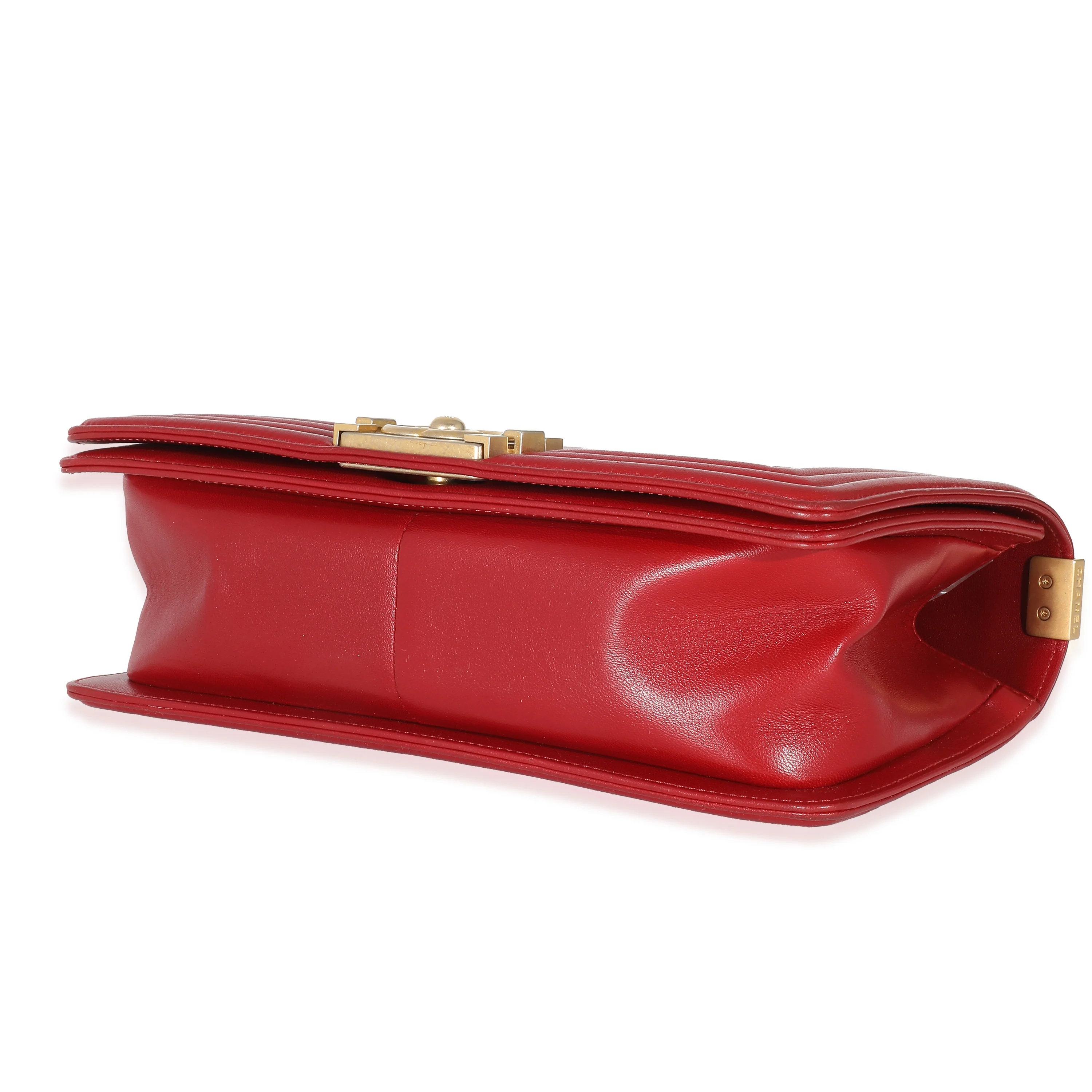 Chanel Burgundy Quilted Lambskin Medium Boy Bag - Image 7