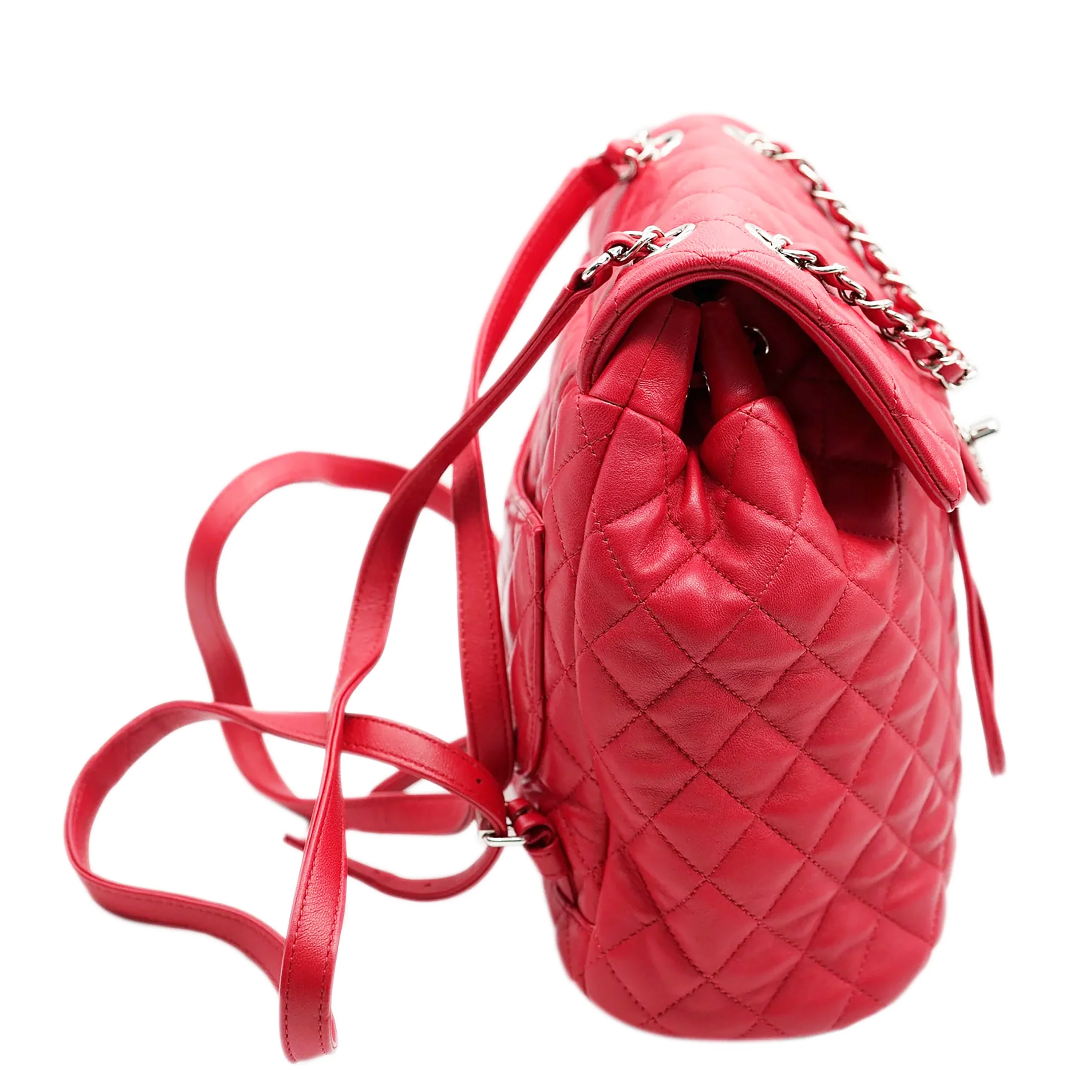 Chanel Red Quilted Lambskin Small Urban Spirit Backpack - Image 2