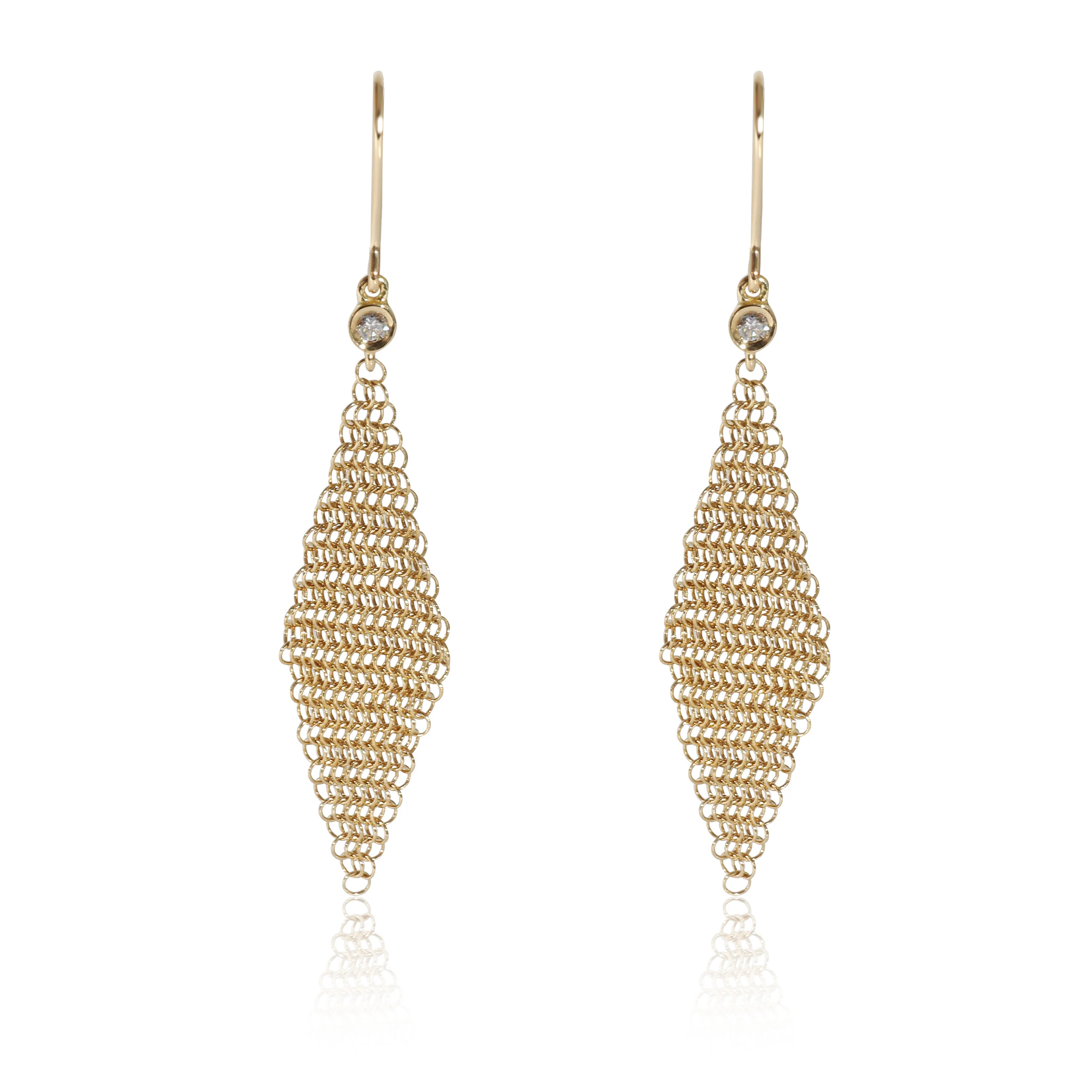 Tiffany & Co. Elsa Peretti Mesh Earring in 18k Yellow Gold 0.06 CTW