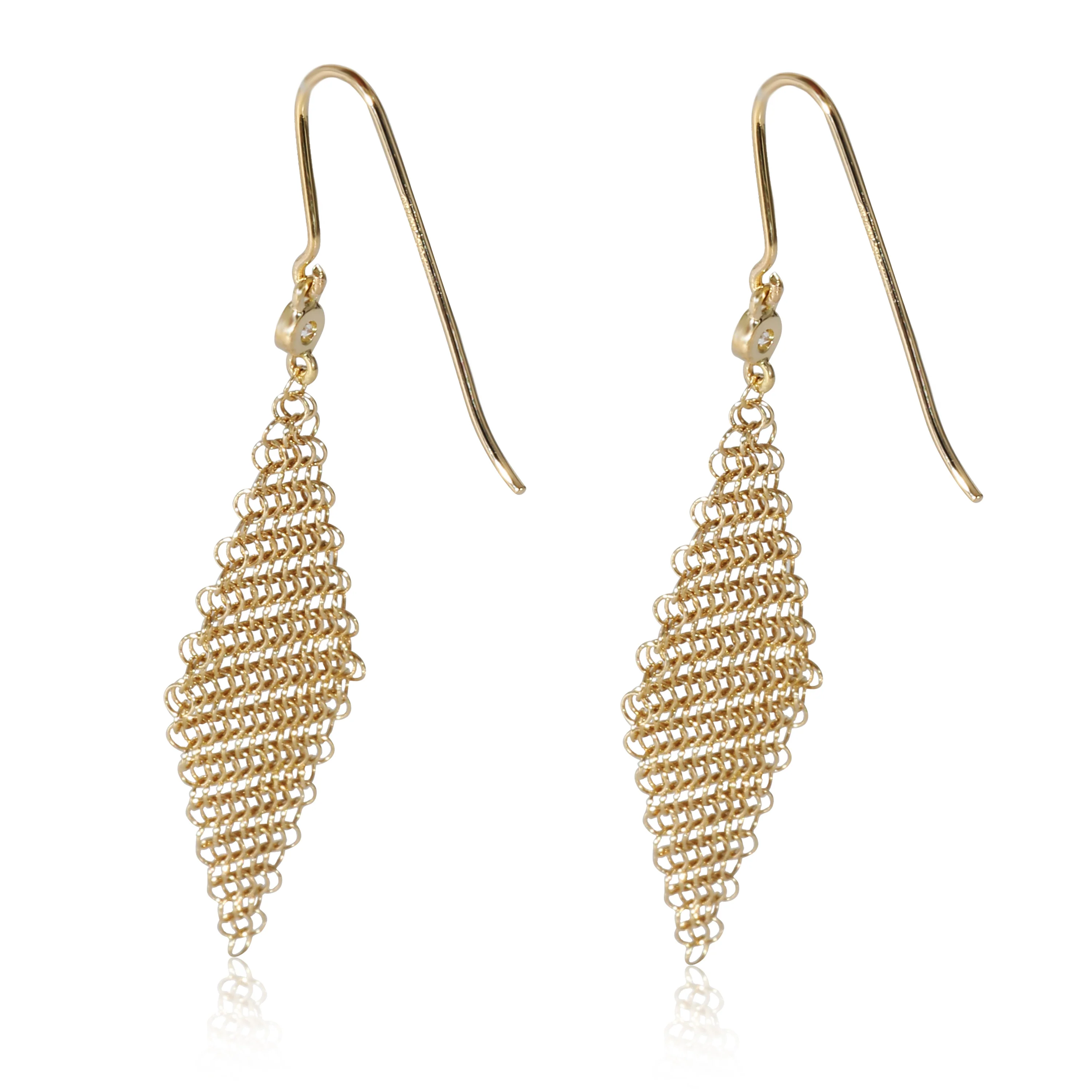 Tiffany & Co. Elsa Peretti Mesh Earring in 18k Yellow Gold 0.06 CTW - Image 3