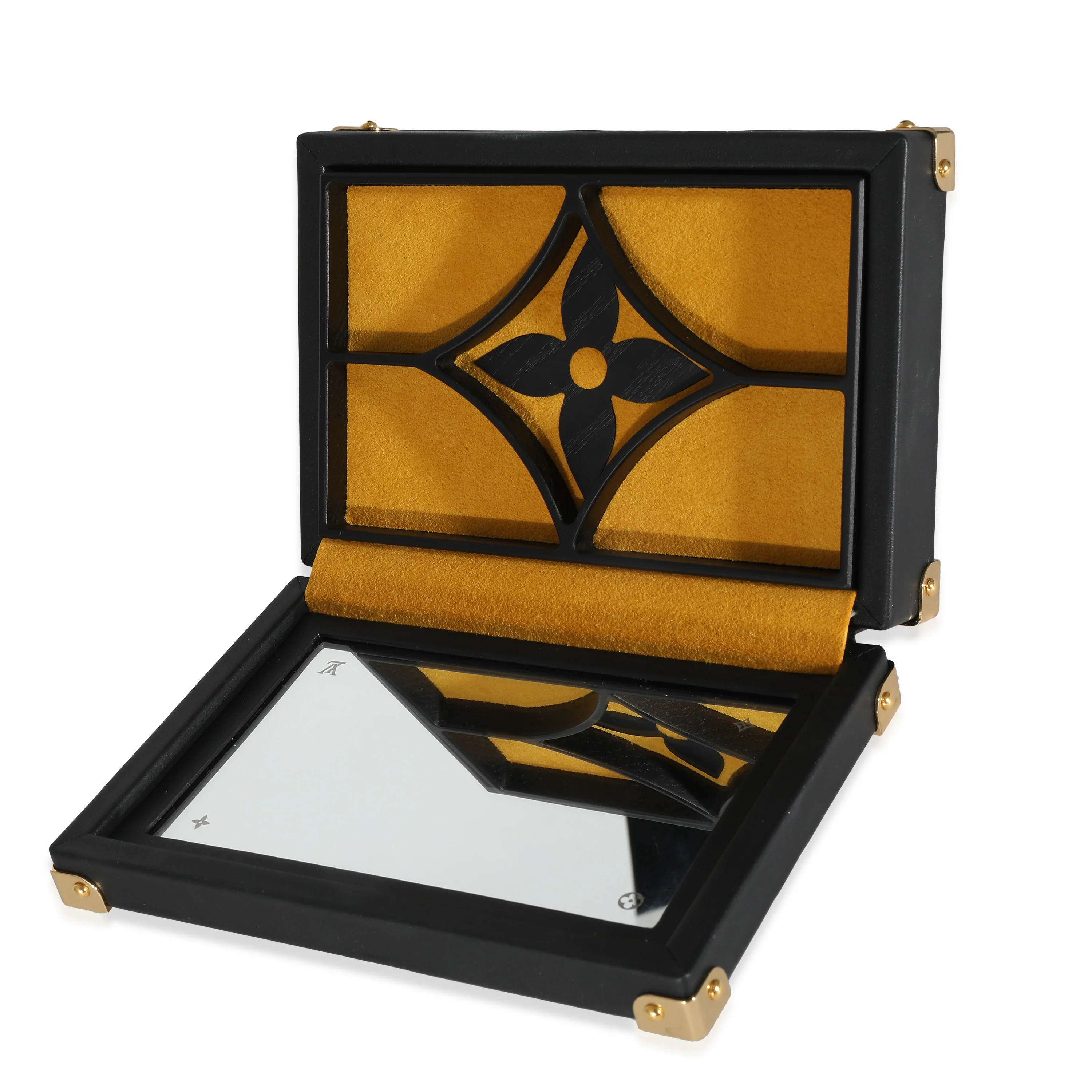 Louis Vuitton Black Leather & Monogram Canvas Jewelry Box - Image 4