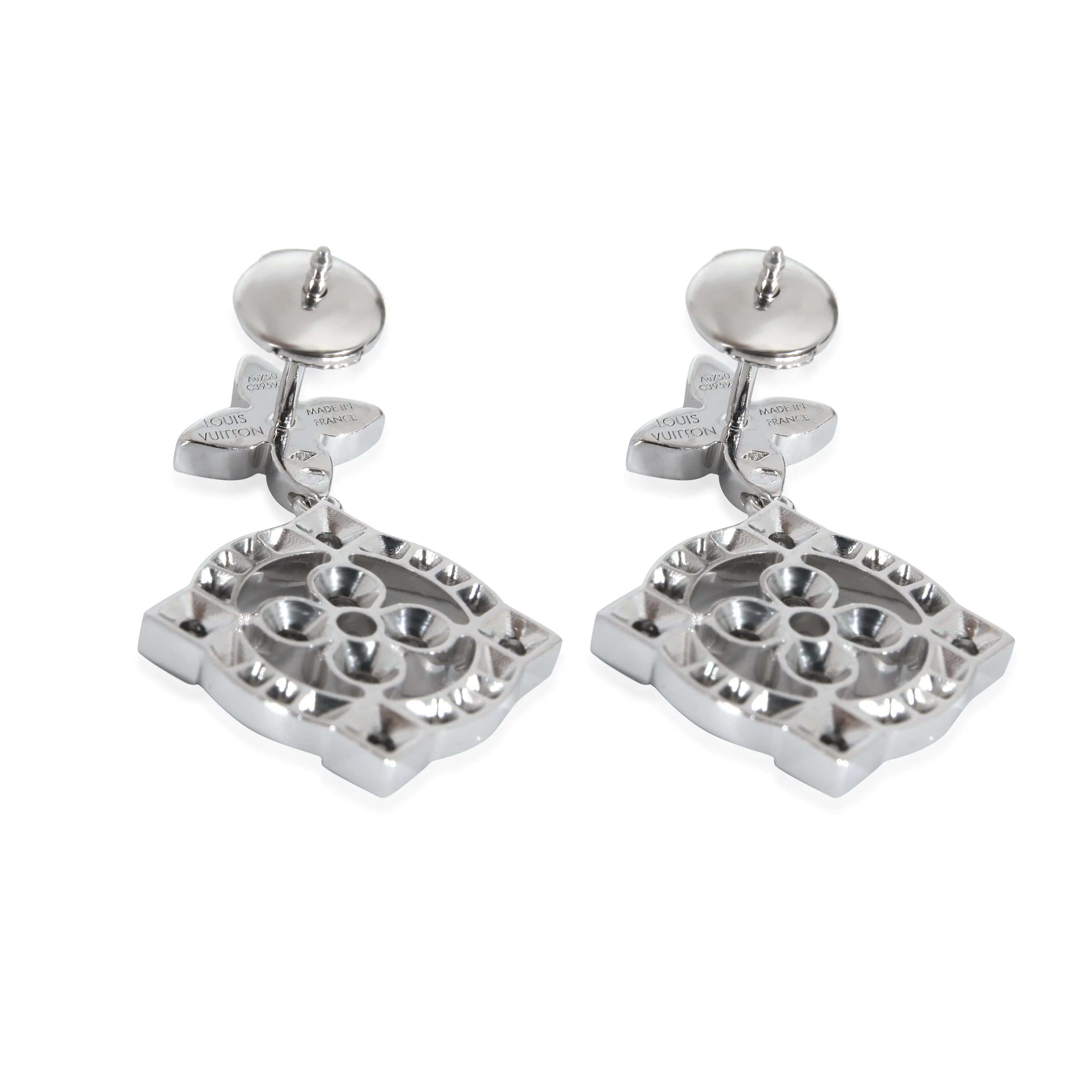 Dentelle Earrings in 18K White Gold 0.80 Ctw - Image 3