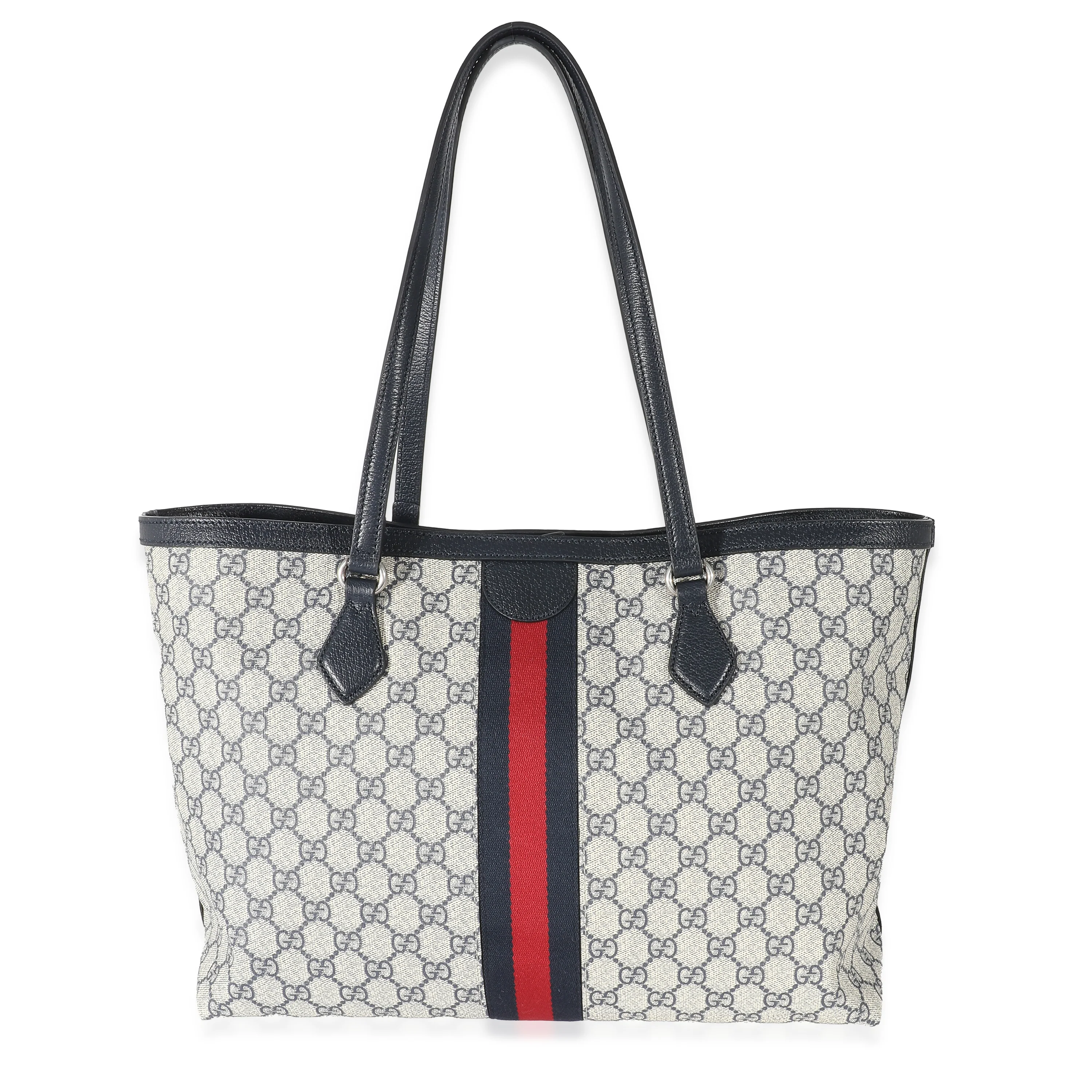 Gucci Beige Blue GG Supreme Medium Ophidia GG Tote - Image 3