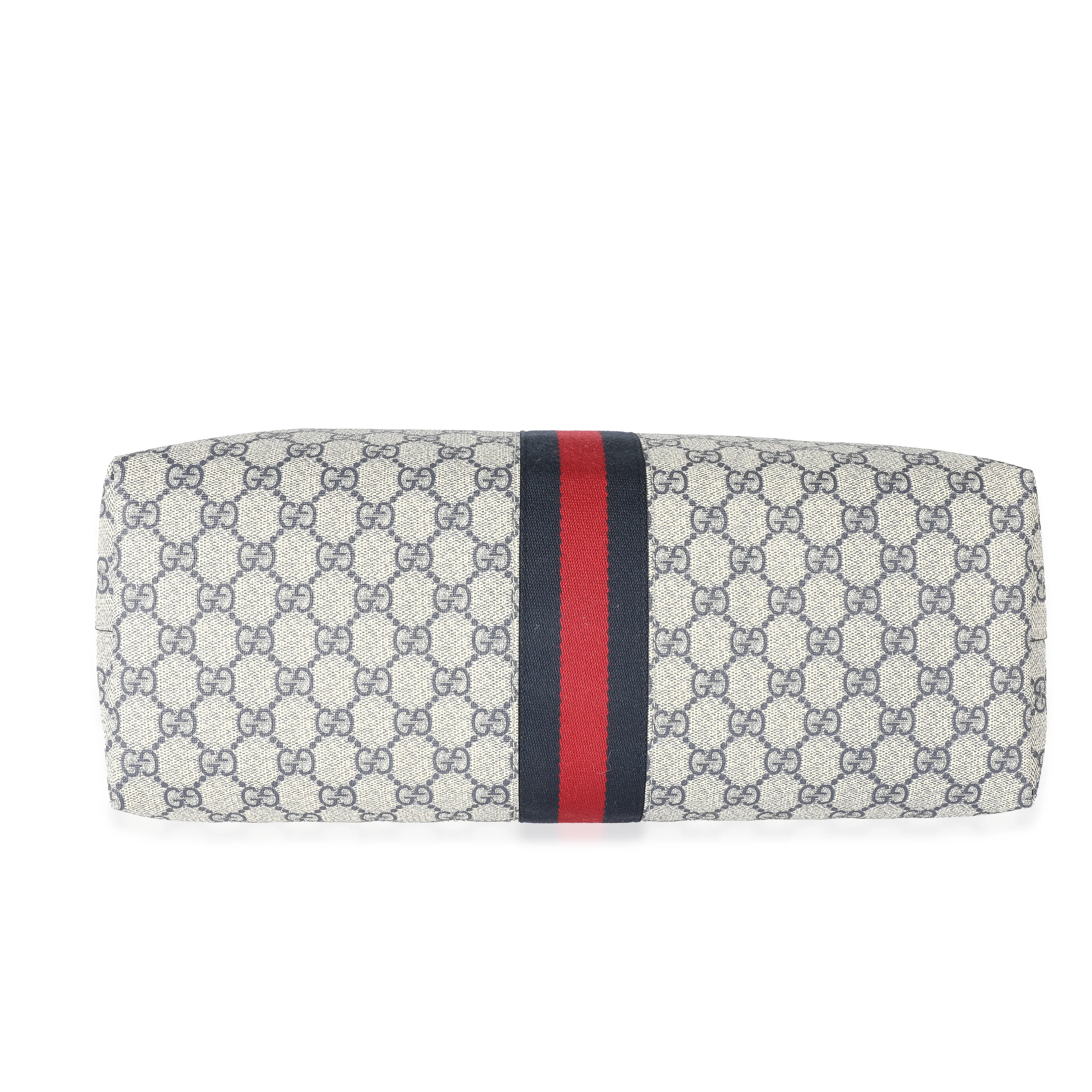 Gucci Beige Blue GG Supreme Medium Ophidia GG Tote - Image 5