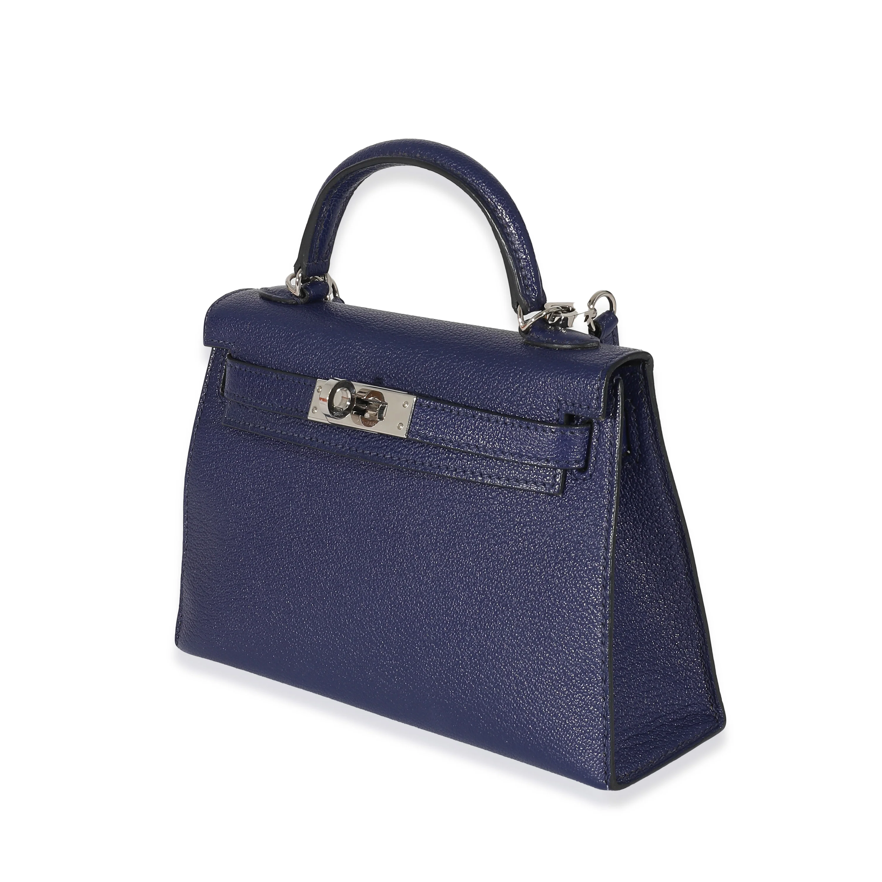 Hermès Mysore Chèvre Navy Bleu Encre Mini Kelly II 20 PHW - Image 2