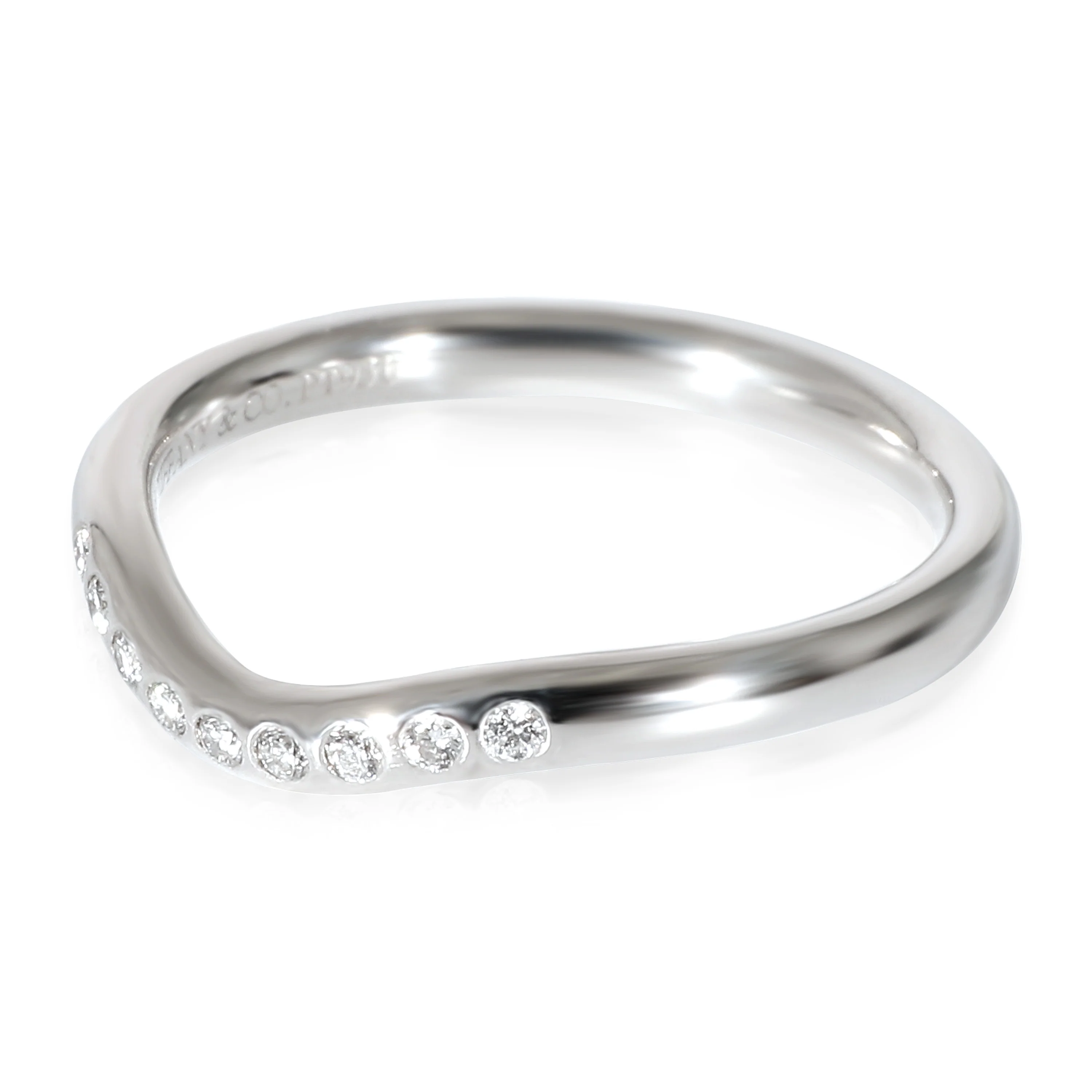 Elsa Peretti Curved Wedding Band in Platinum 0.07 CTW - Image 2