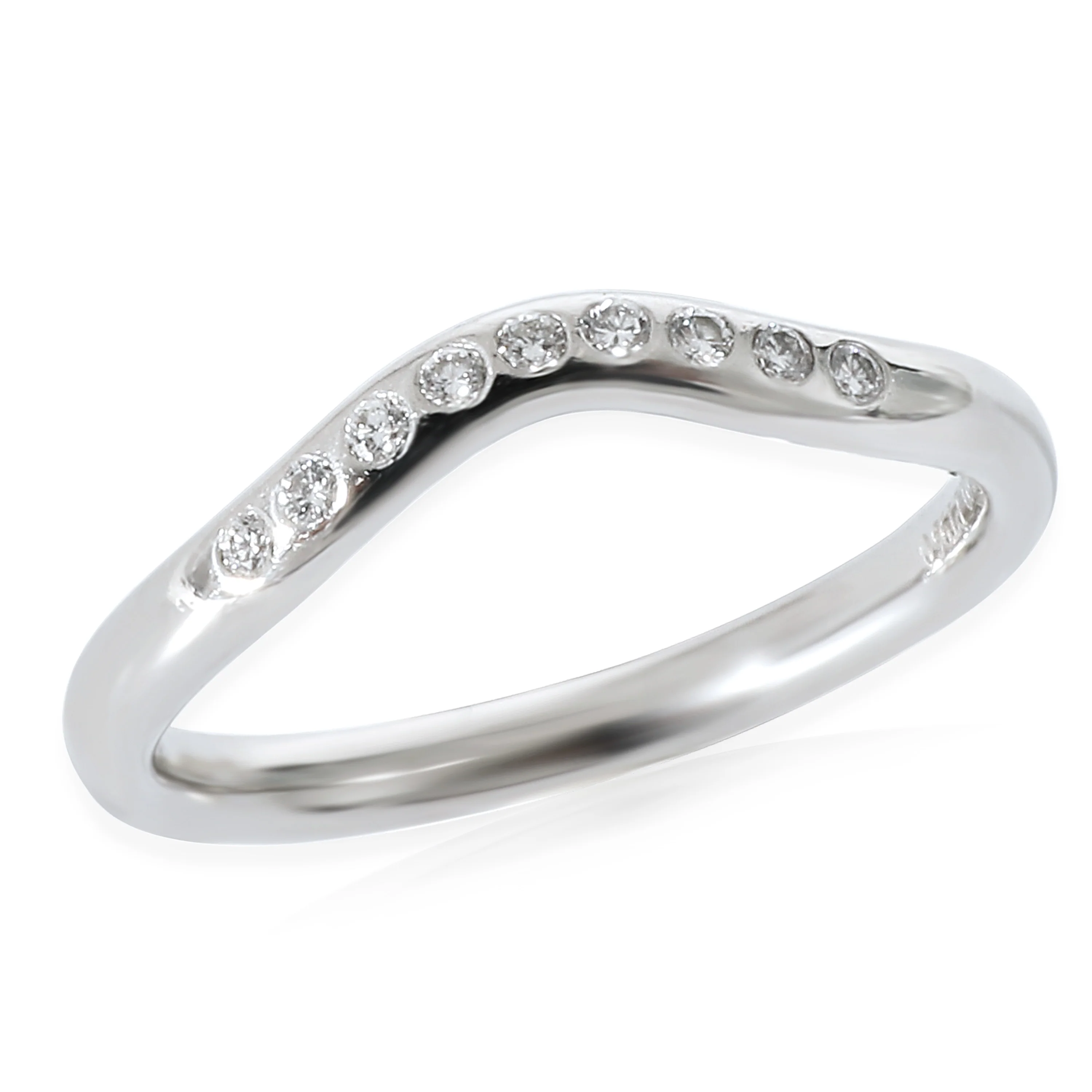 Elsa Peretti Curved Wedding Band in Platinum 0.07 CTW - Image 5
