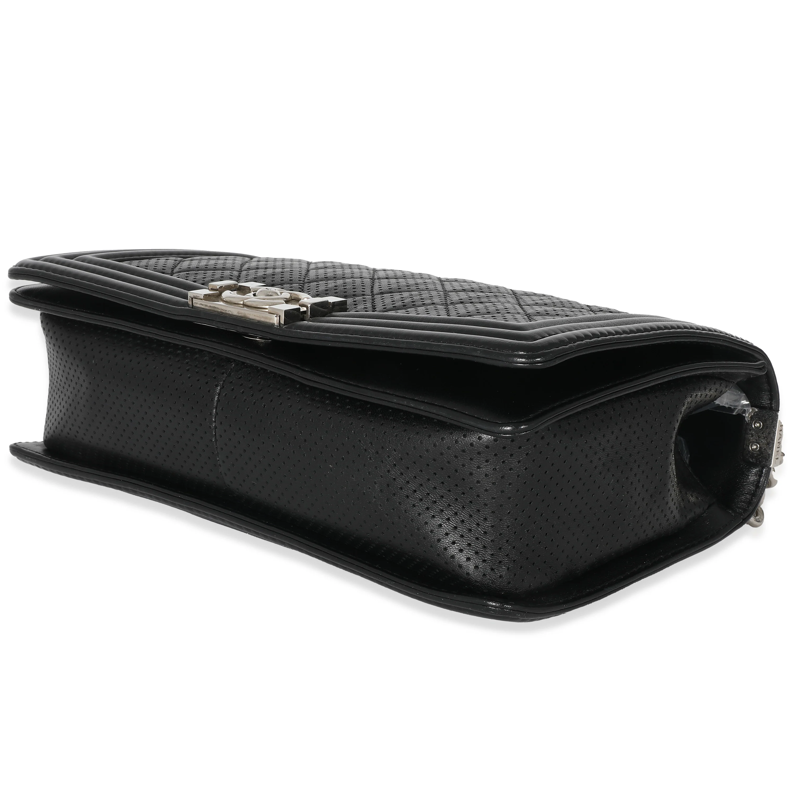 Chanel Black Perforated Lambskin New Medium Boy Bag - Image 5