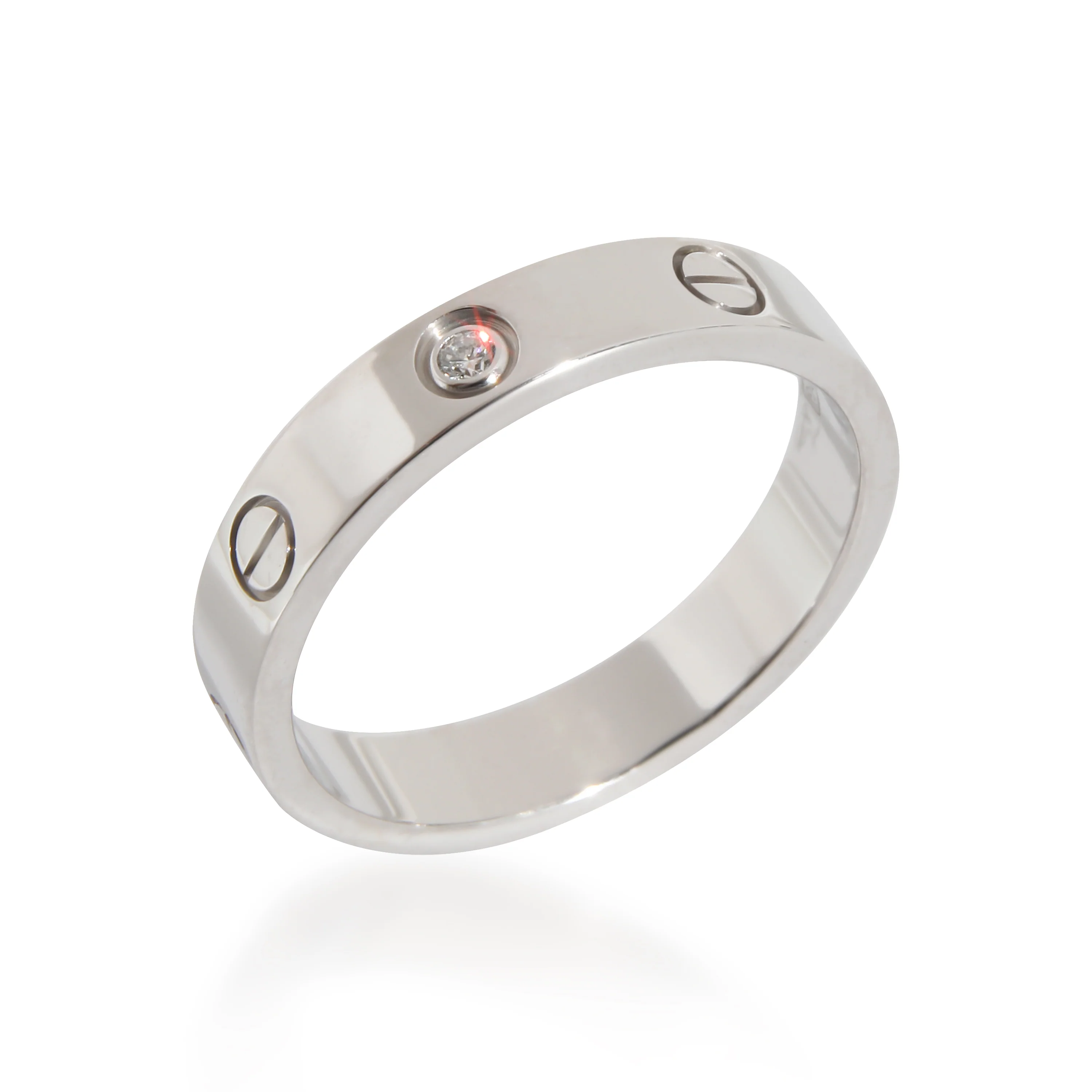 Cartier Love Wedding Band in 18k White Gold 0.02 CTW - Image 3