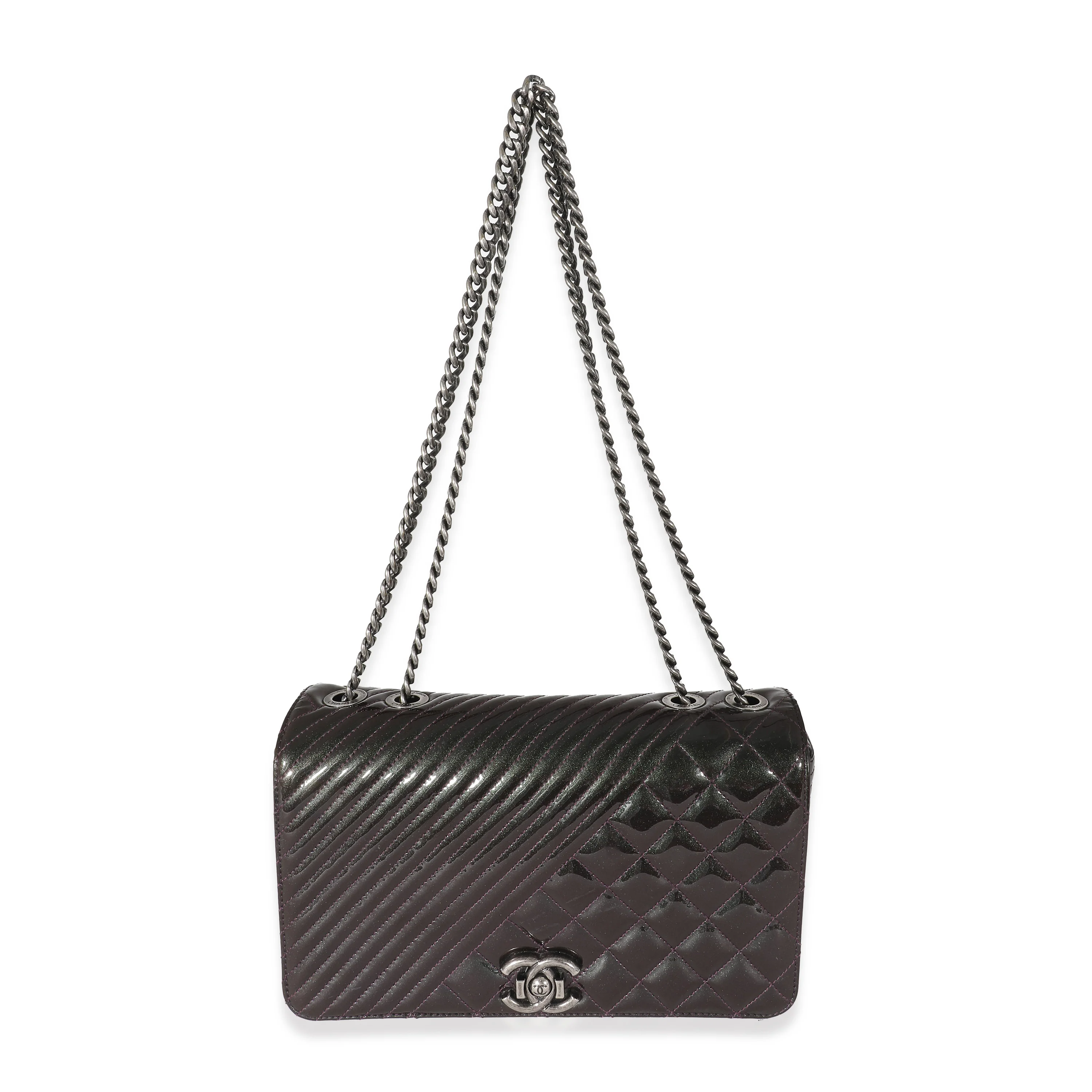 Chanel Burgundy Patent Medium Coco Boy Flap Bag - Image 6