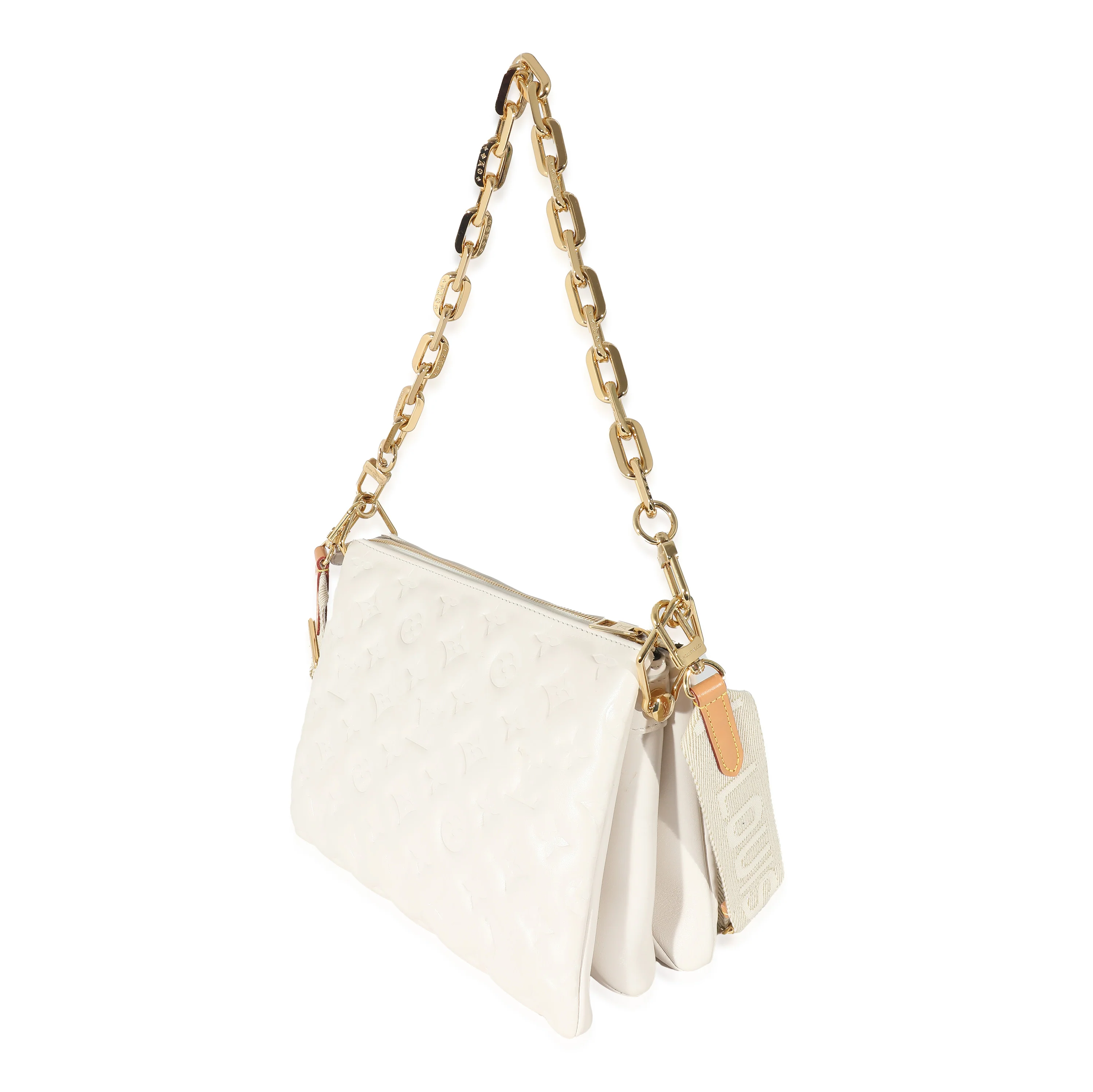Louis Vuitton Cream Puffy Lambskin Monogram Coussin PM - Image 2