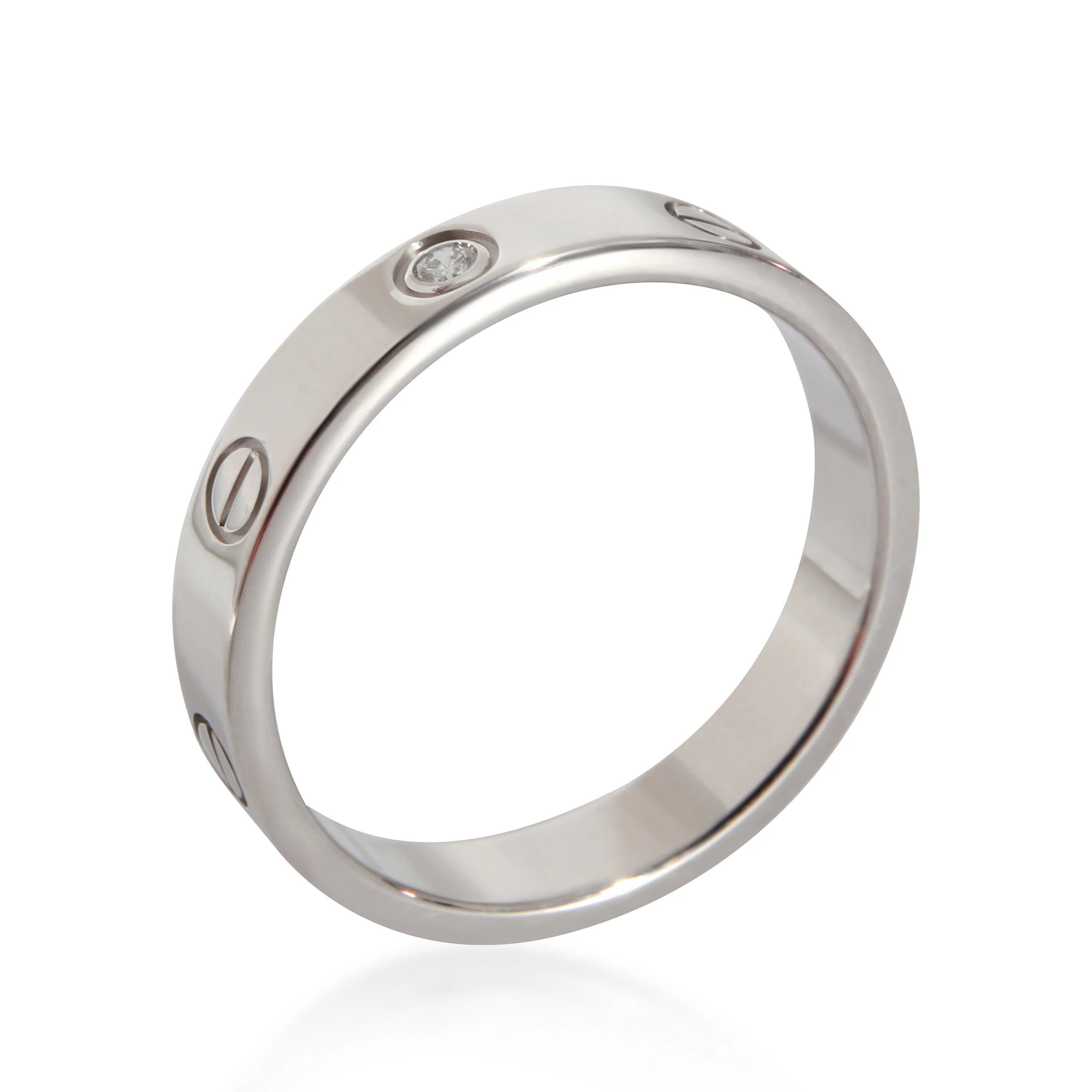 Cartier Love Band in 18K White Gold 0.02 CTW - Image 6