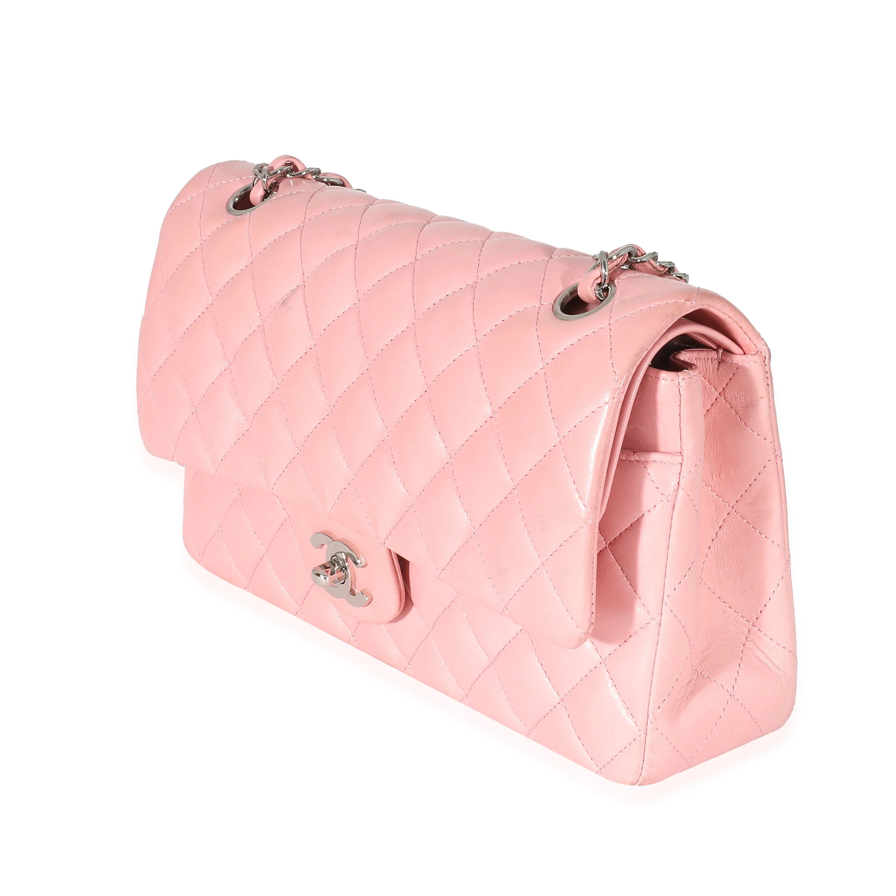 Chanel Pink Lambskin Medium Classic Double Flap Bag - Image 2