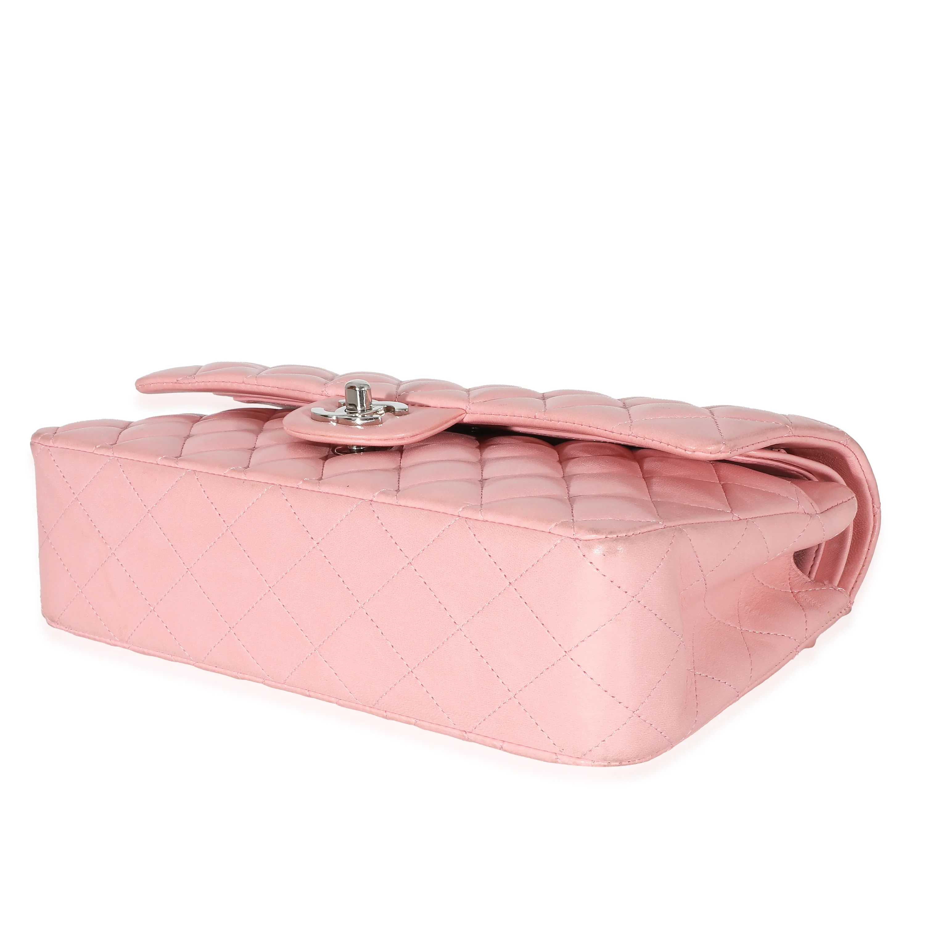 Chanel Pink Lambskin Medium Classic Double Flap Bag - Image 3