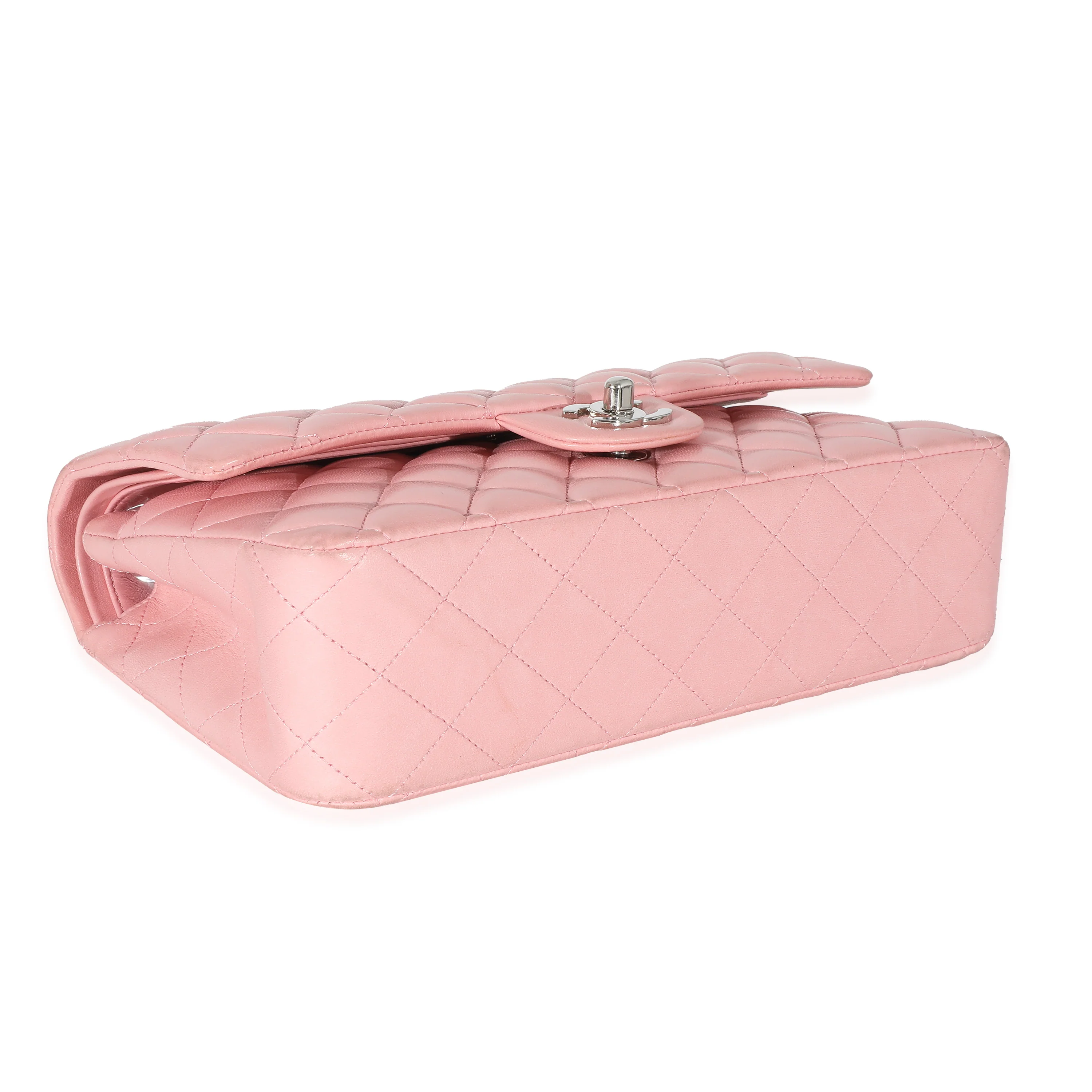 Chanel Pink Lambskin Medium Classic Double Flap Bag - Image 4