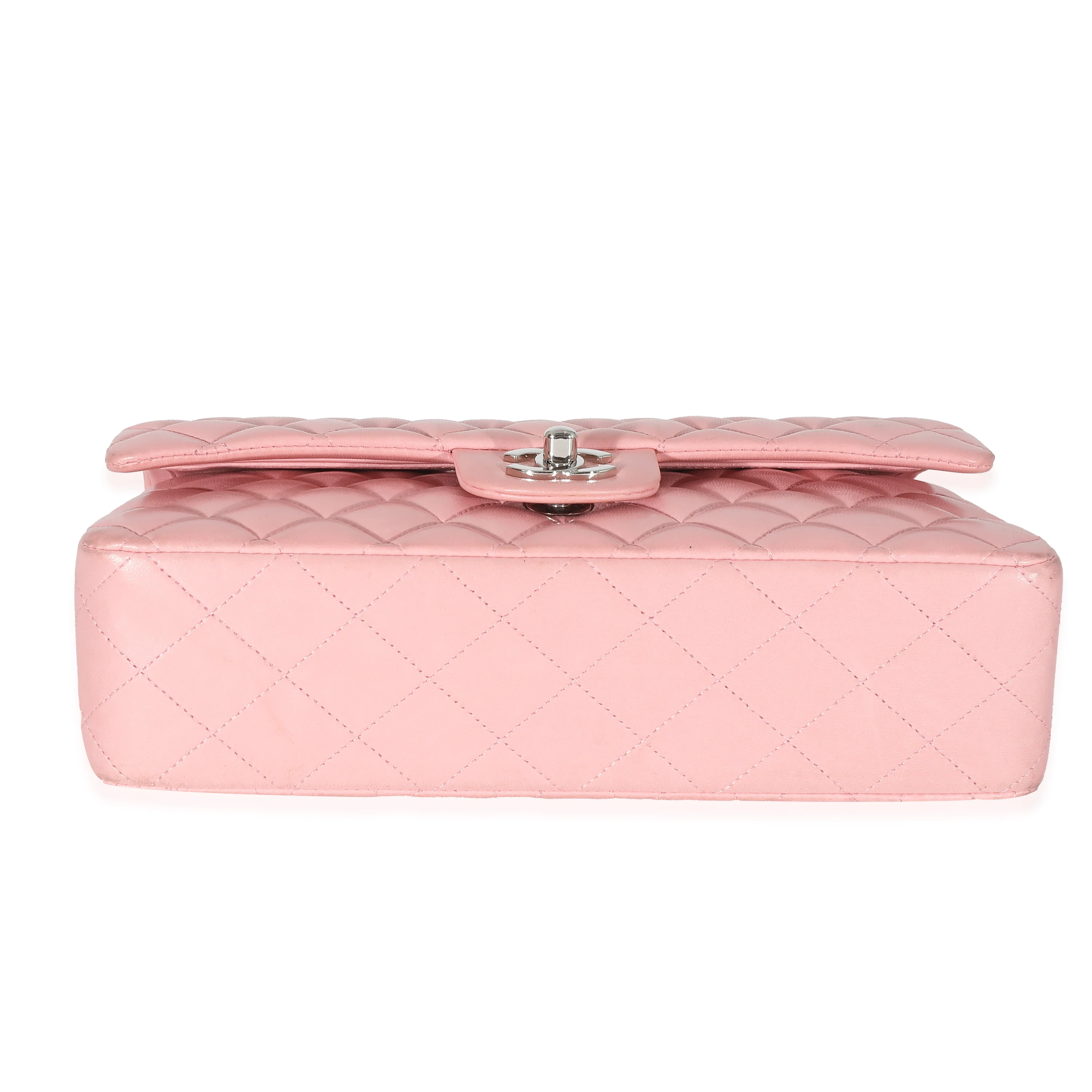 Chanel Pink Lambskin Medium Classic Double Flap Bag - Image 6
