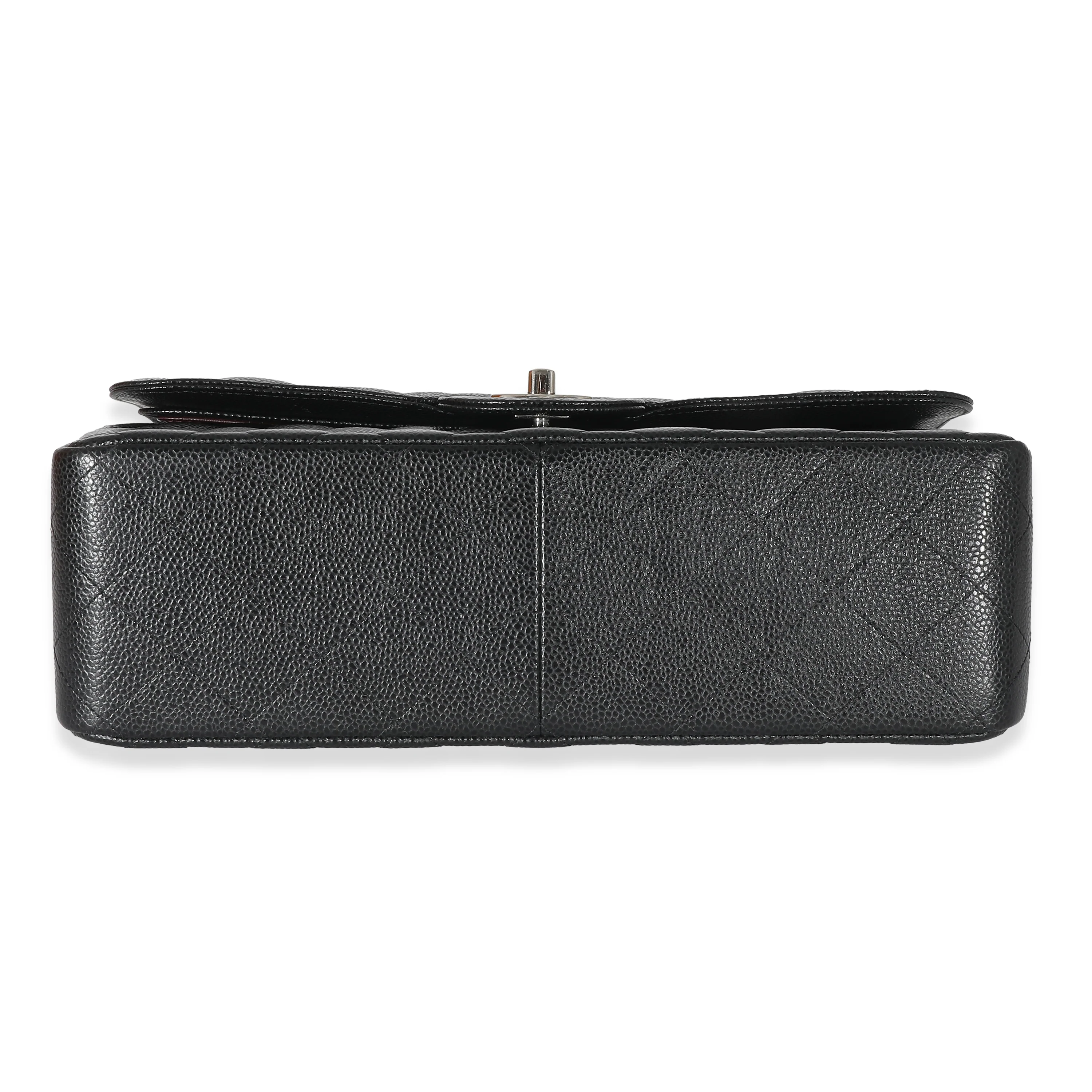 Chanel Black Quilted Caviar Jumbo Double Flap Bag - Image 5