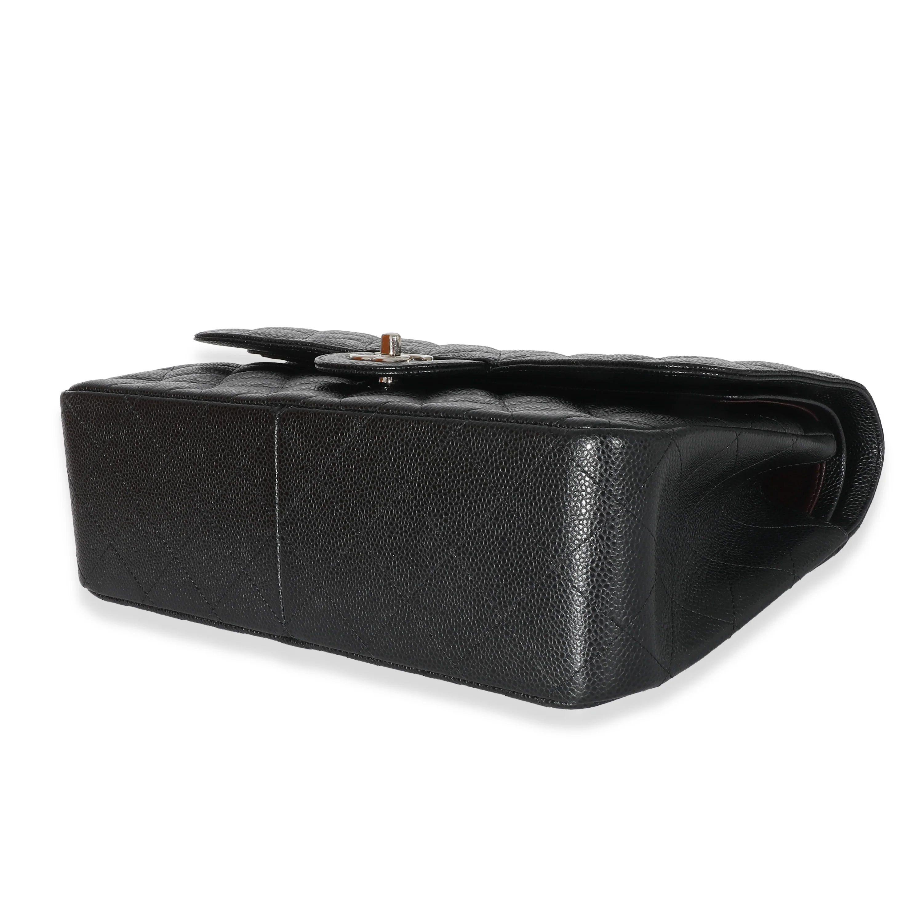 Chanel Black Quilted Caviar Jumbo Double Flap Bag - Image 7