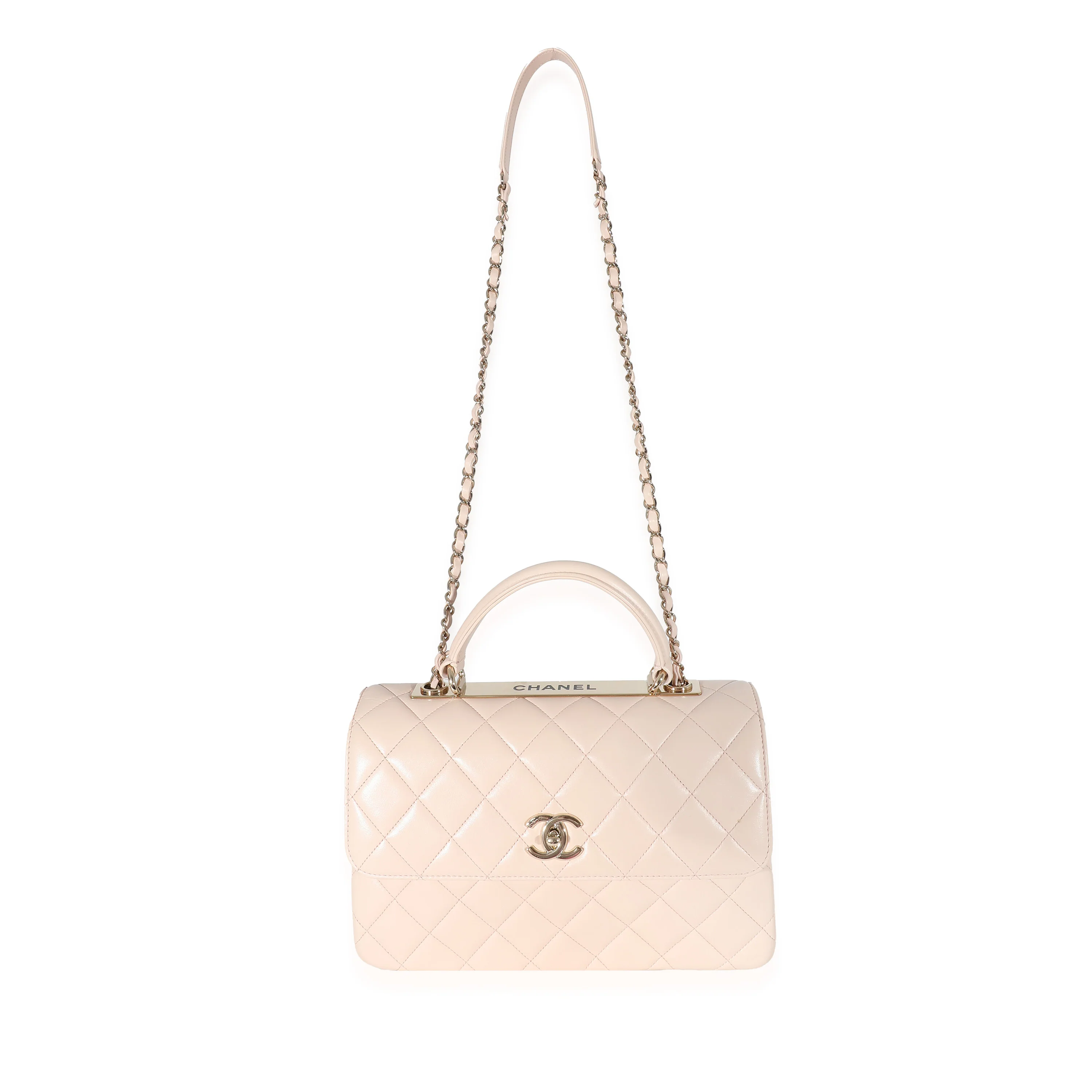 Pink Quilted Lambskin Medium Trendy CC Dual Top Handle Bag - Image 7