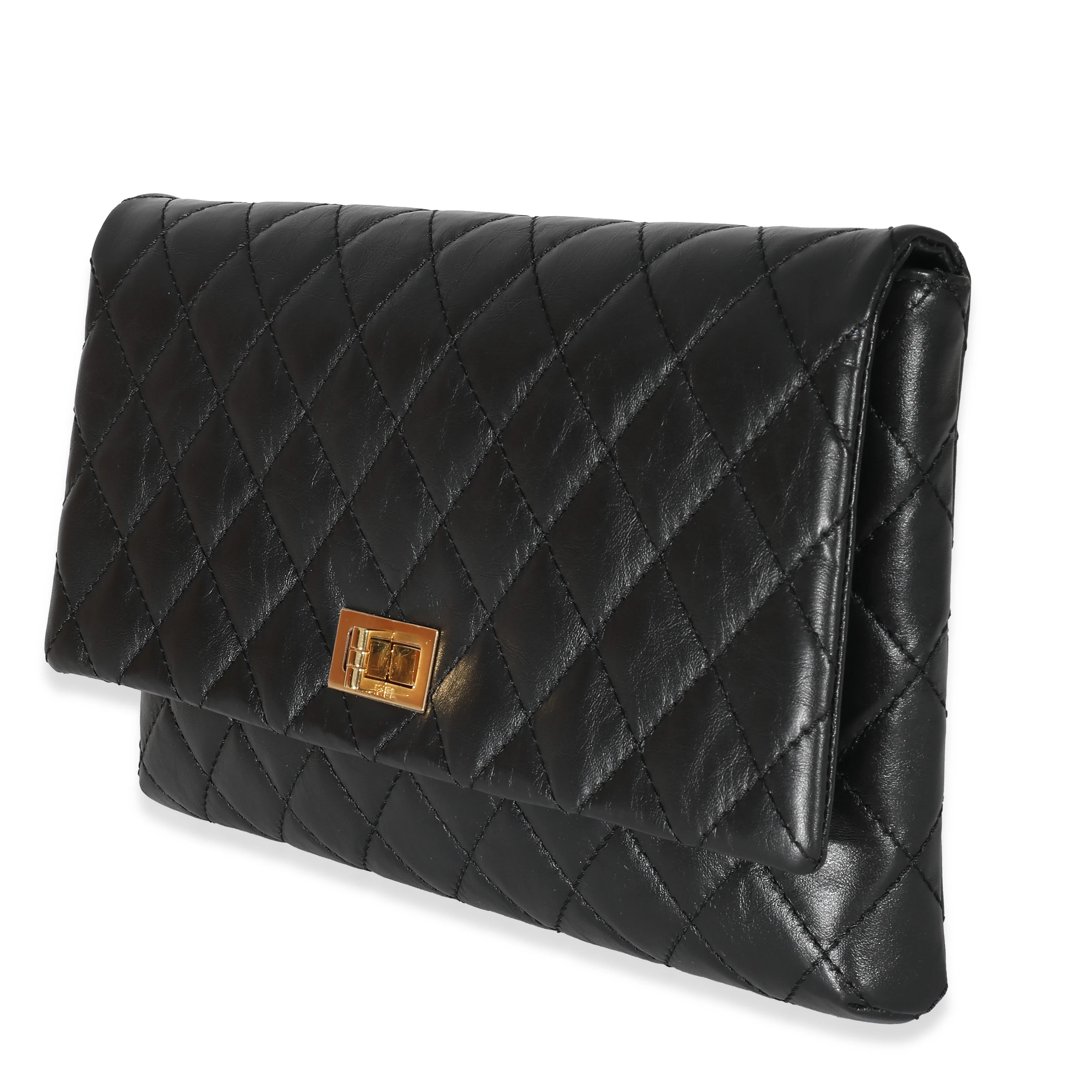 Chanel Black Leather Reissue Fold Over Clutch - Image 3