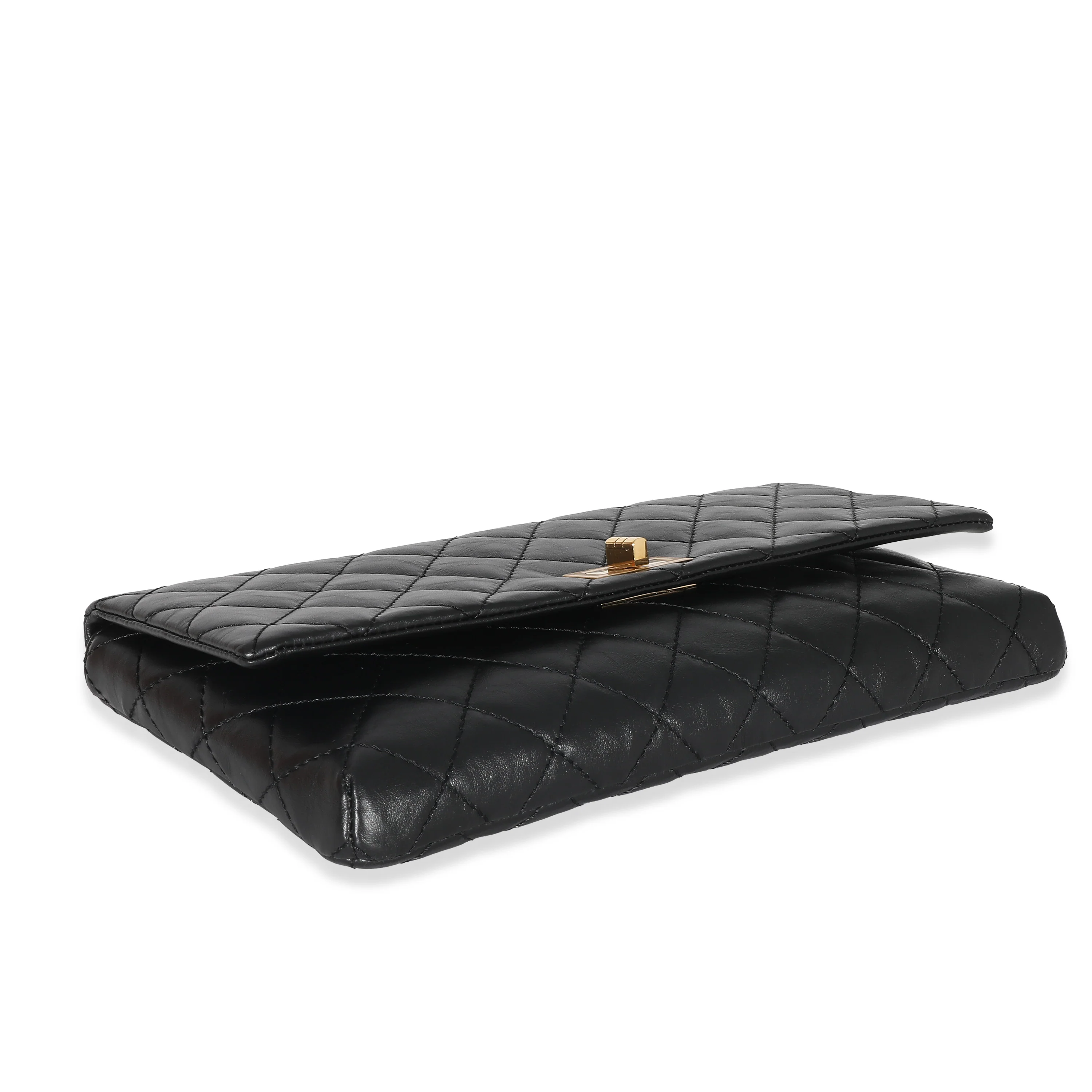 Chanel Black Leather Reissue Fold Over Clutch - Image 4