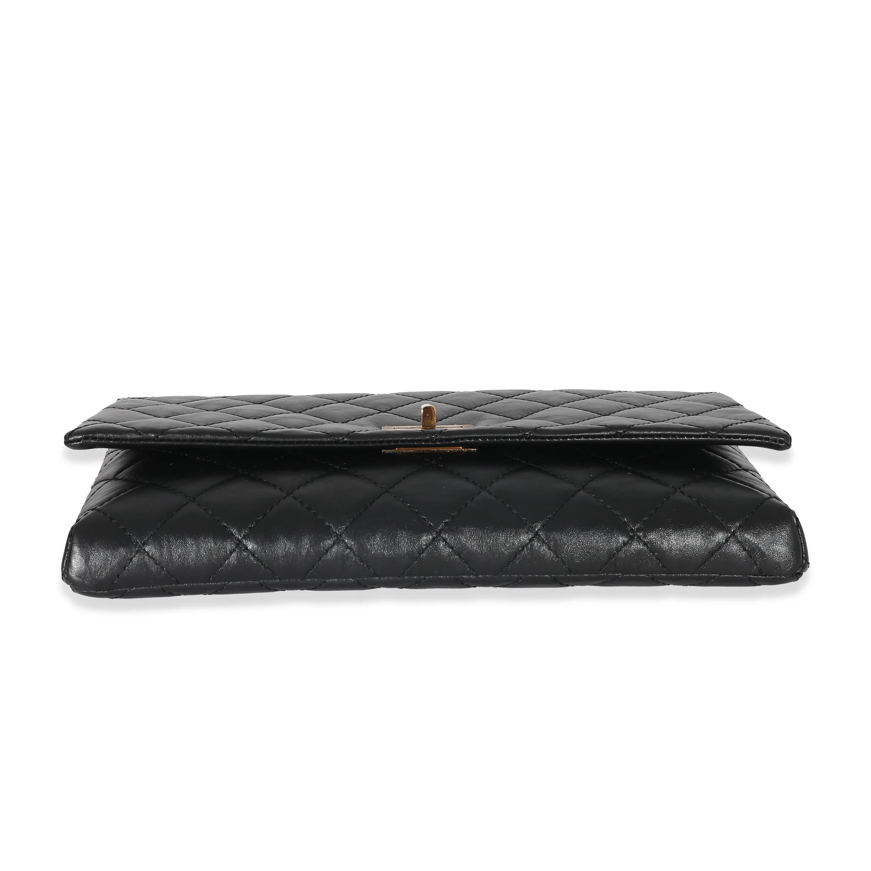 Chanel Black Leather Reissue Fold Over Clutch - Image 5
