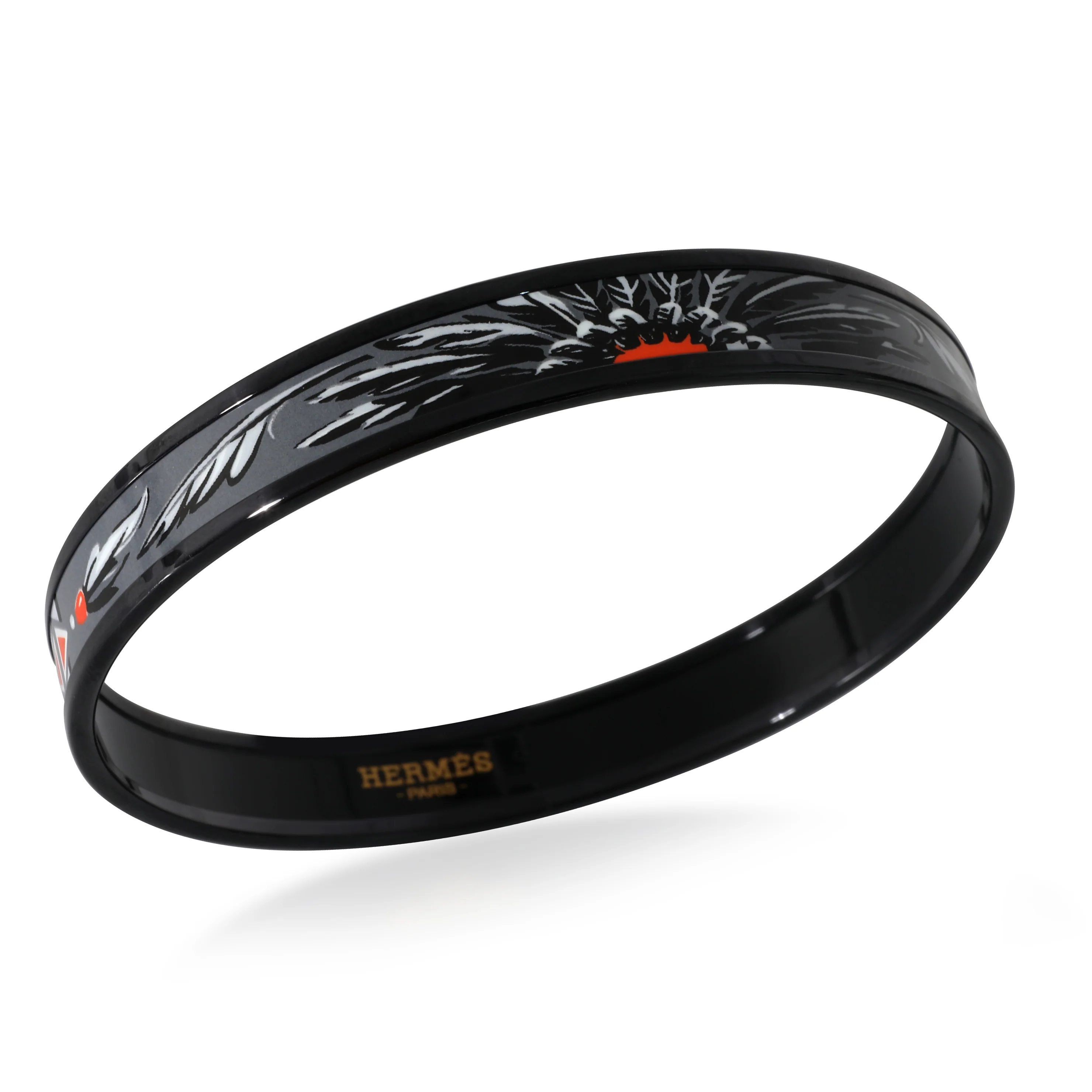 Hermès PVD Narrow Bangle With Feather Enamel (67MM) - Image 3