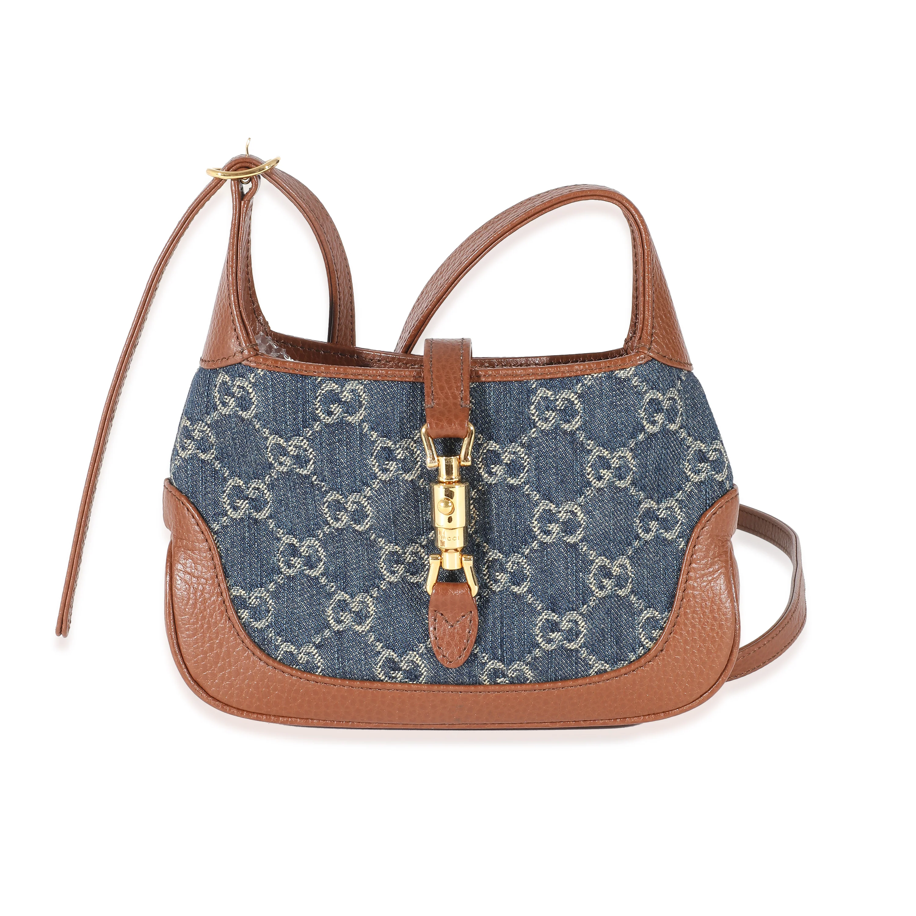 Gucci Blue Denim Mini Jackie 1961 Shoulder Bag