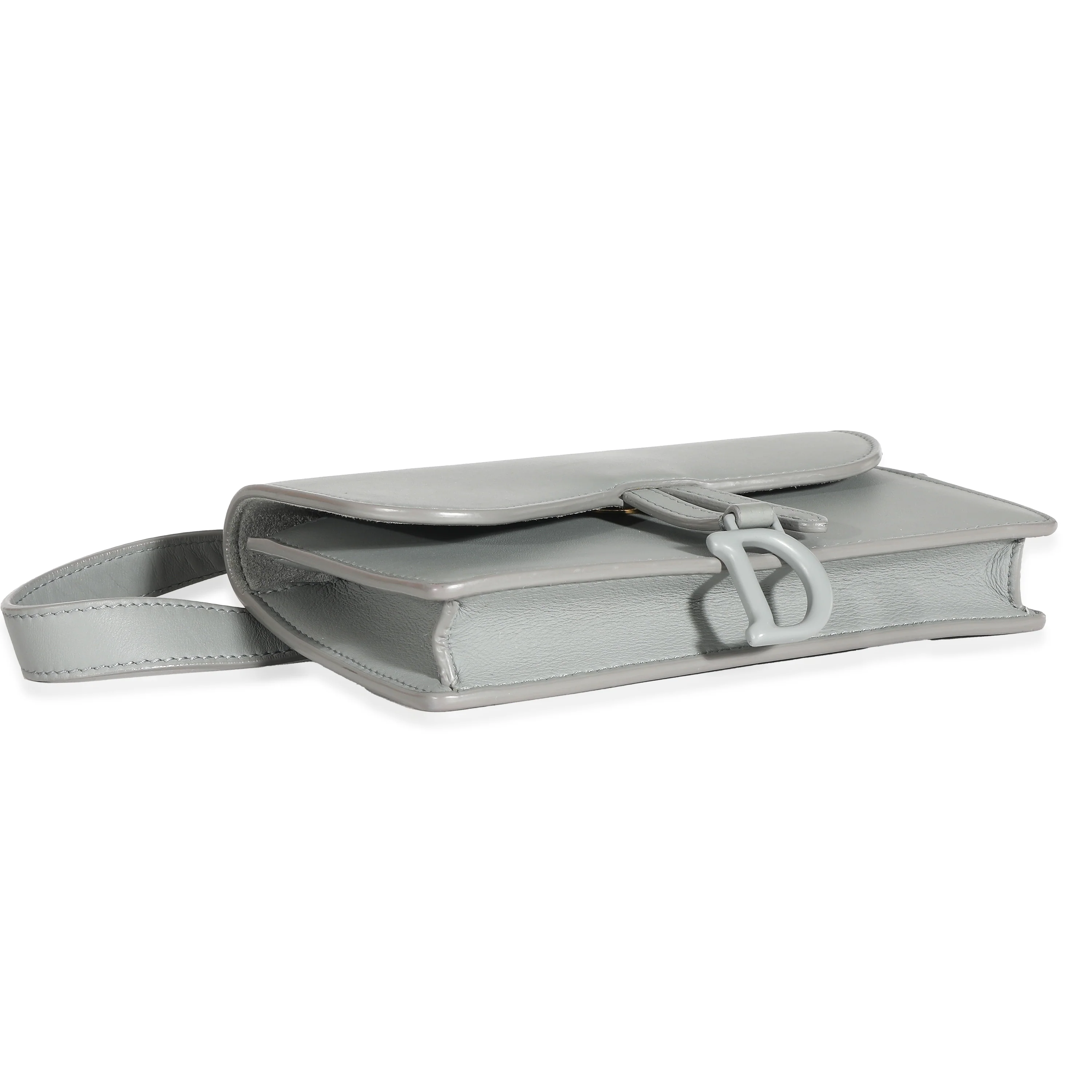 Grey Calfskin Saddle Belt Pouch - Image 6