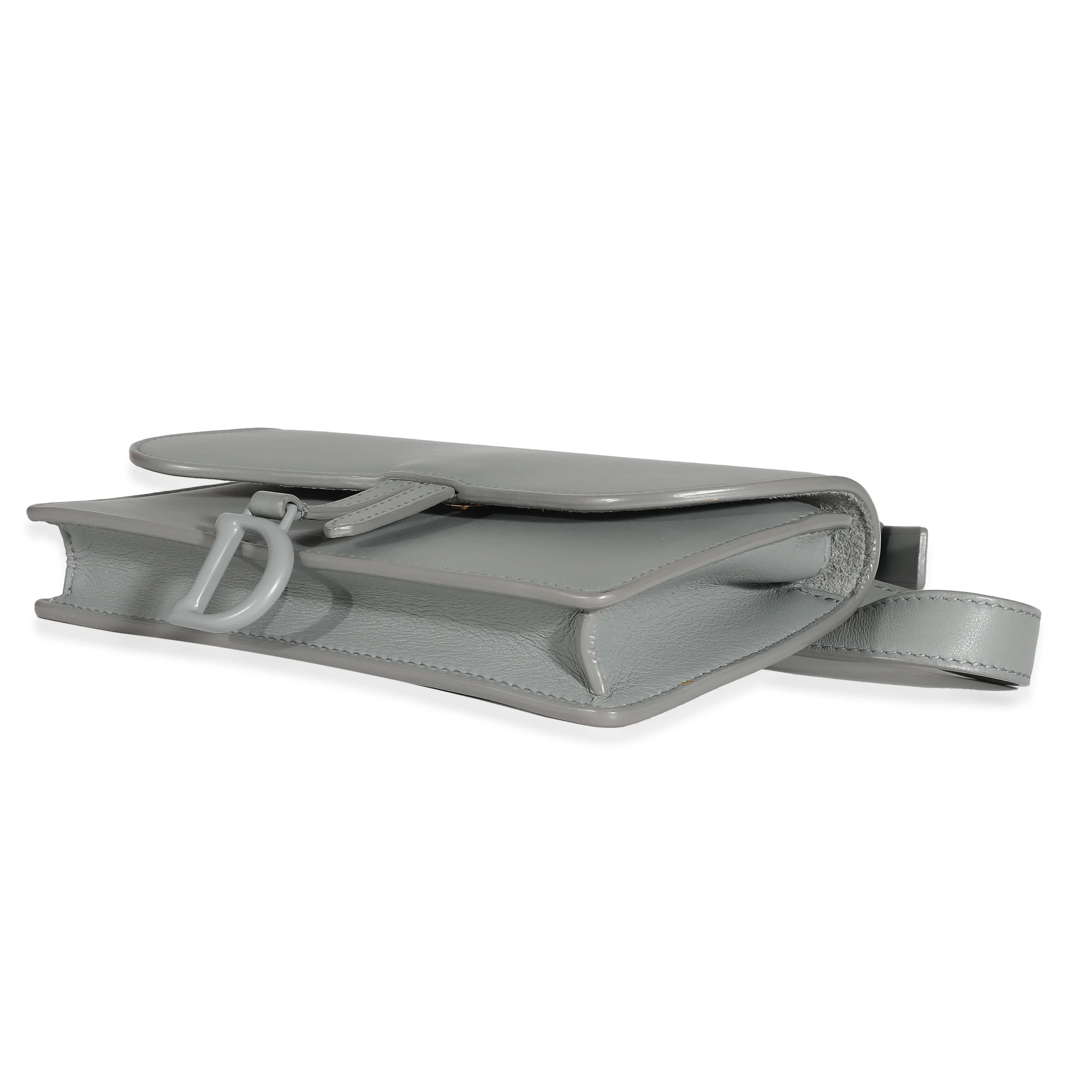 Grey Calfskin Saddle Belt Pouch - Image 7