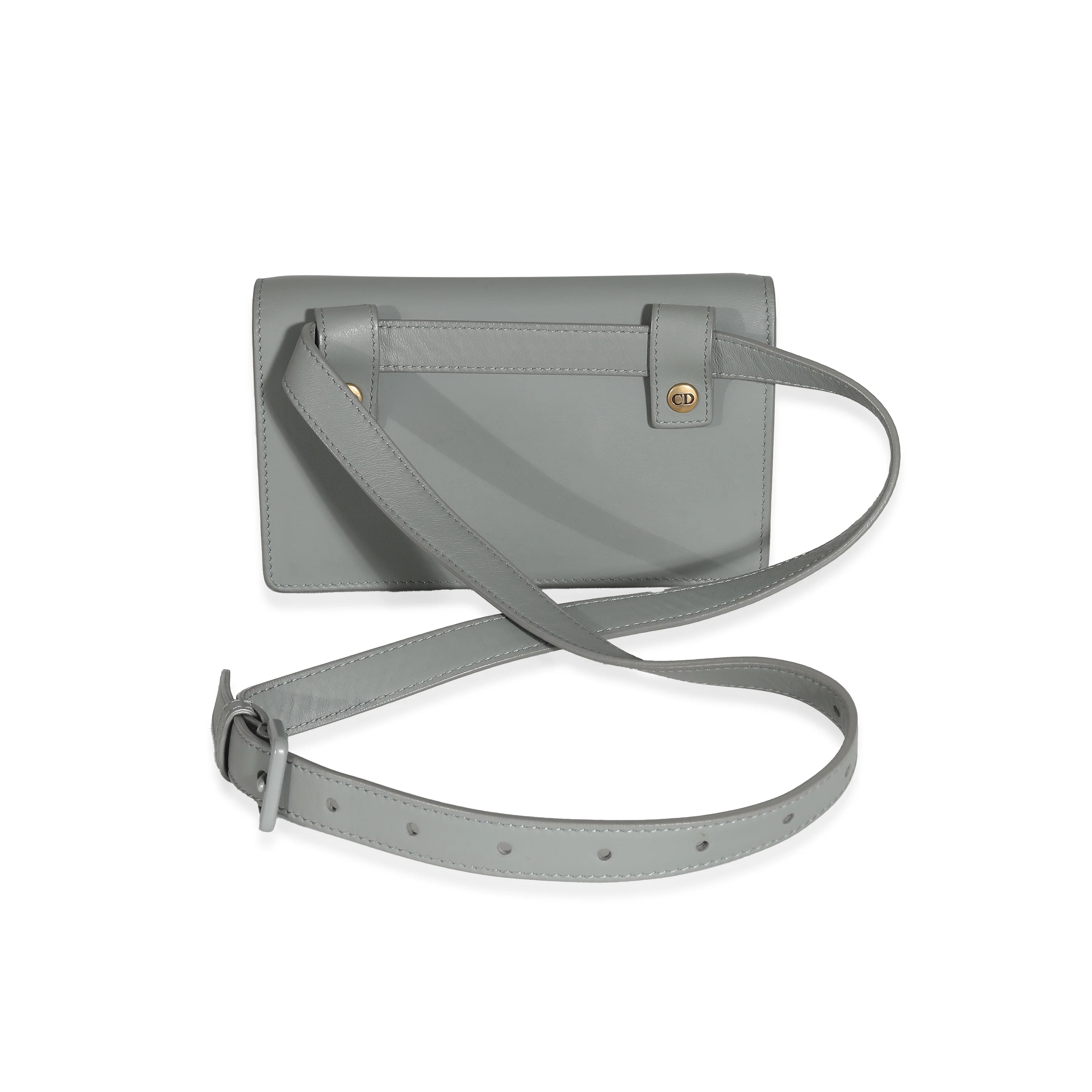 Grey Calfskin Saddle Belt Pouch - Image 8