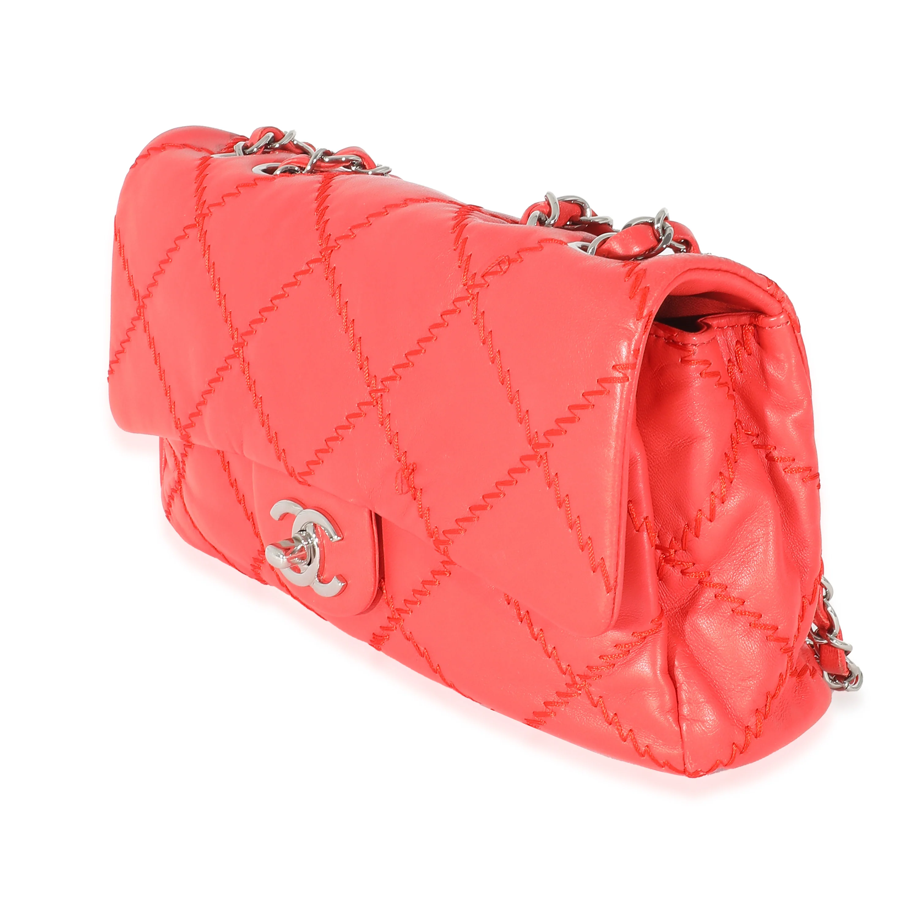 Chanel Red Lambskin Ultra Stitch Flap Bag - Image 2